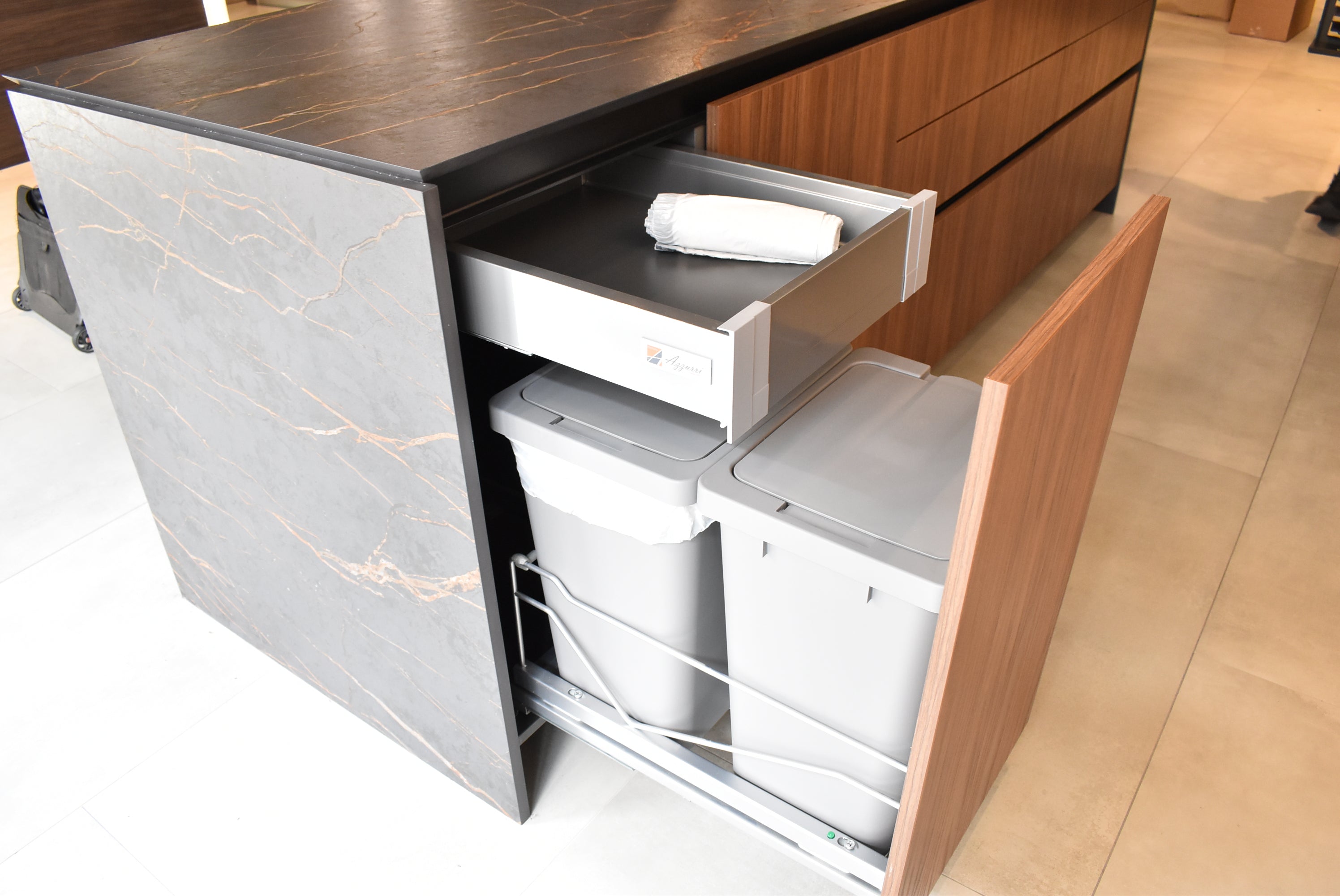 Azzurri Casa Dubai Style Modern Kitchen with Dekton Countertops and Monogram Appliances