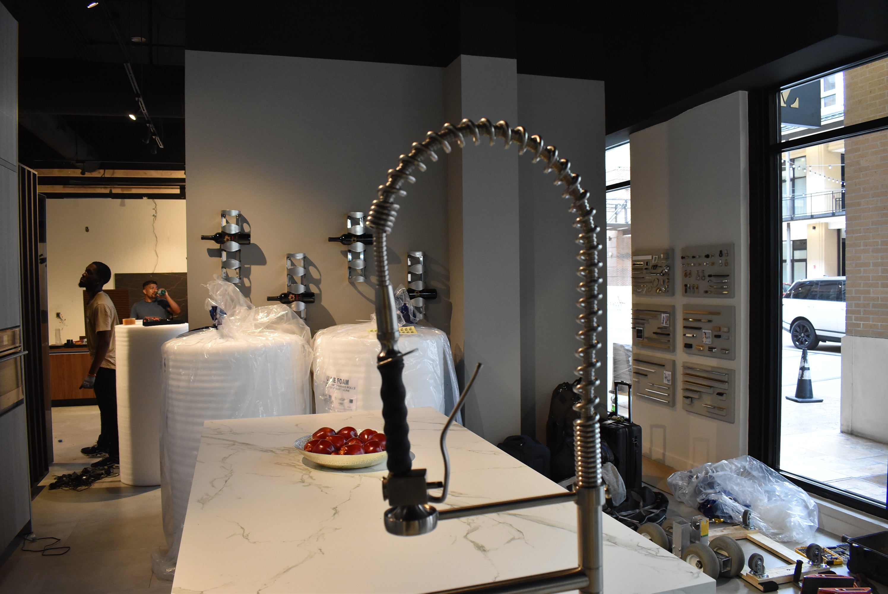 Azzurri Casa Light Grey Italian Style Modern Kitchen with Dekton Countertops and Fulgor Milano Appliances