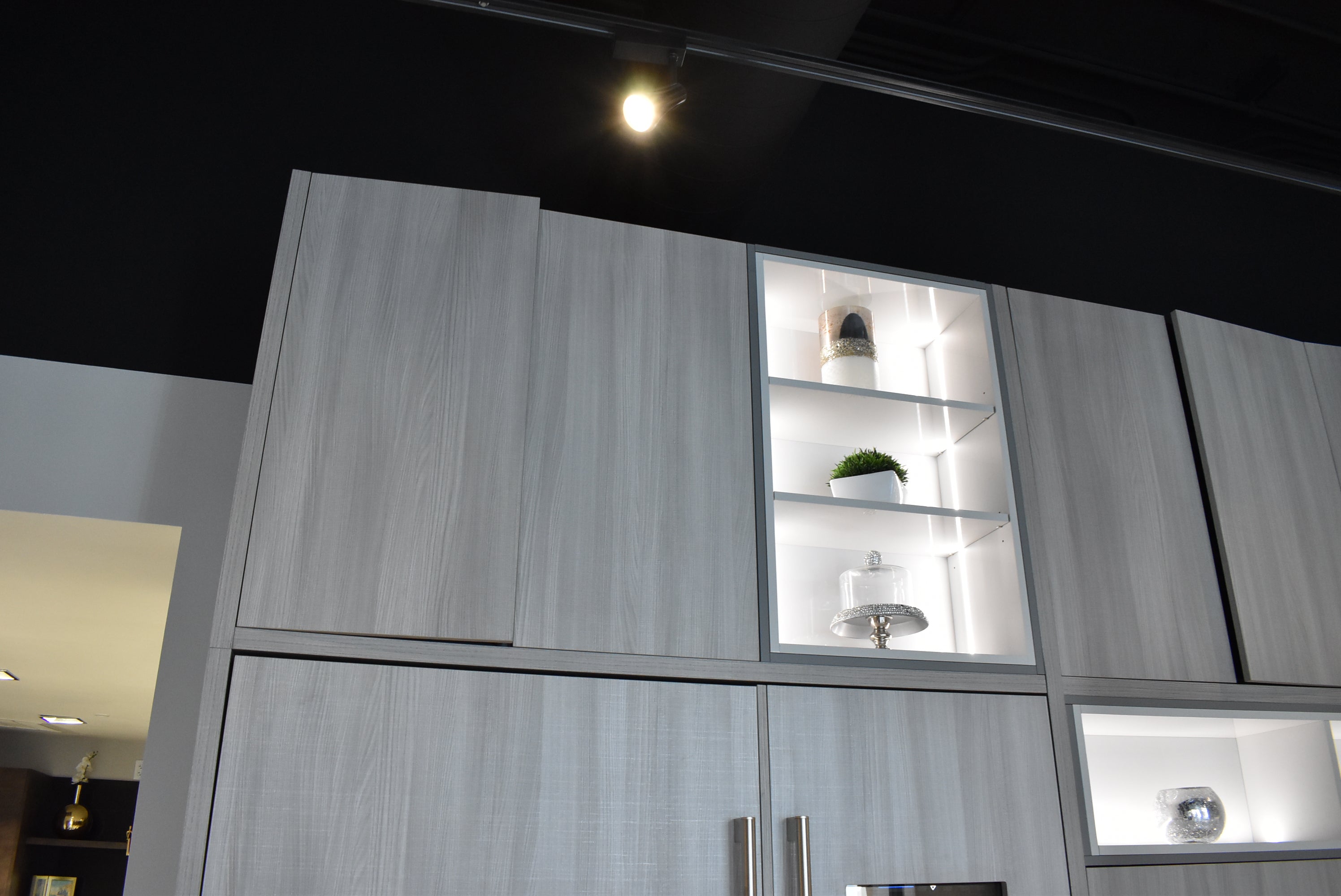 Azzurri Casa Light Grey Italian Style Modern Kitchen with Dekton Countertops and Fulgor Milano Appliances