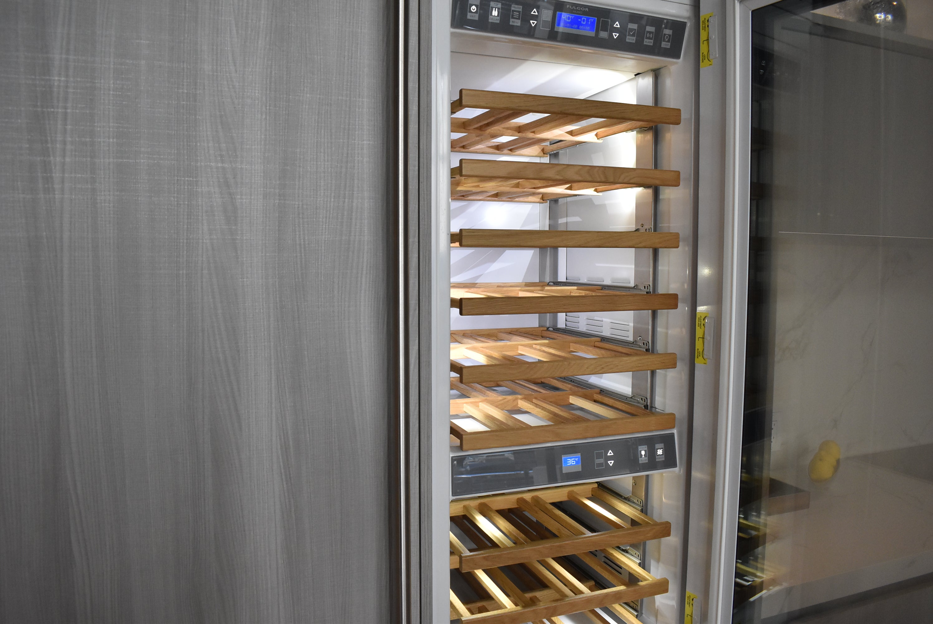 Azzurri Casa Light Grey Italian Style Modern Kitchen with Dekton Countertops and Fulgor Milano Appliances