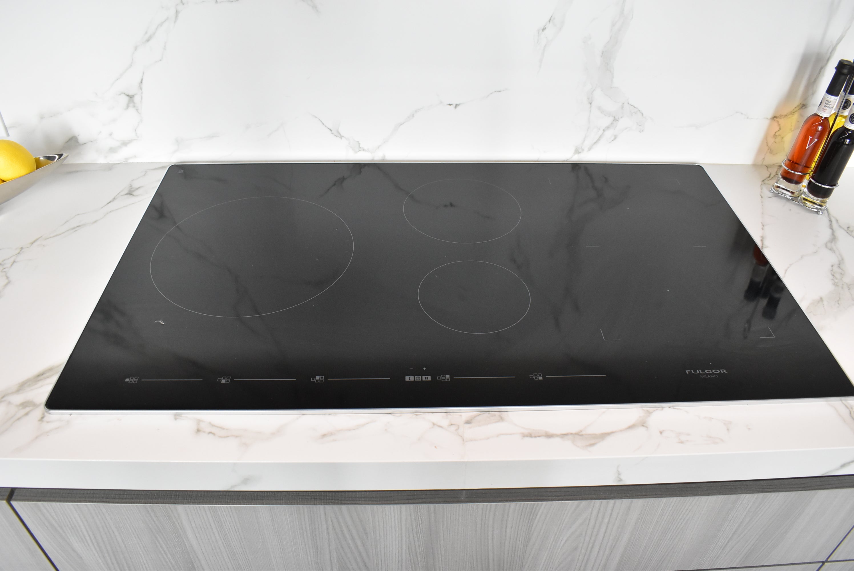 Azzurri Casa Light Grey Italian Style Modern Kitchen with Dekton Countertops and Fulgor Milano Appliances