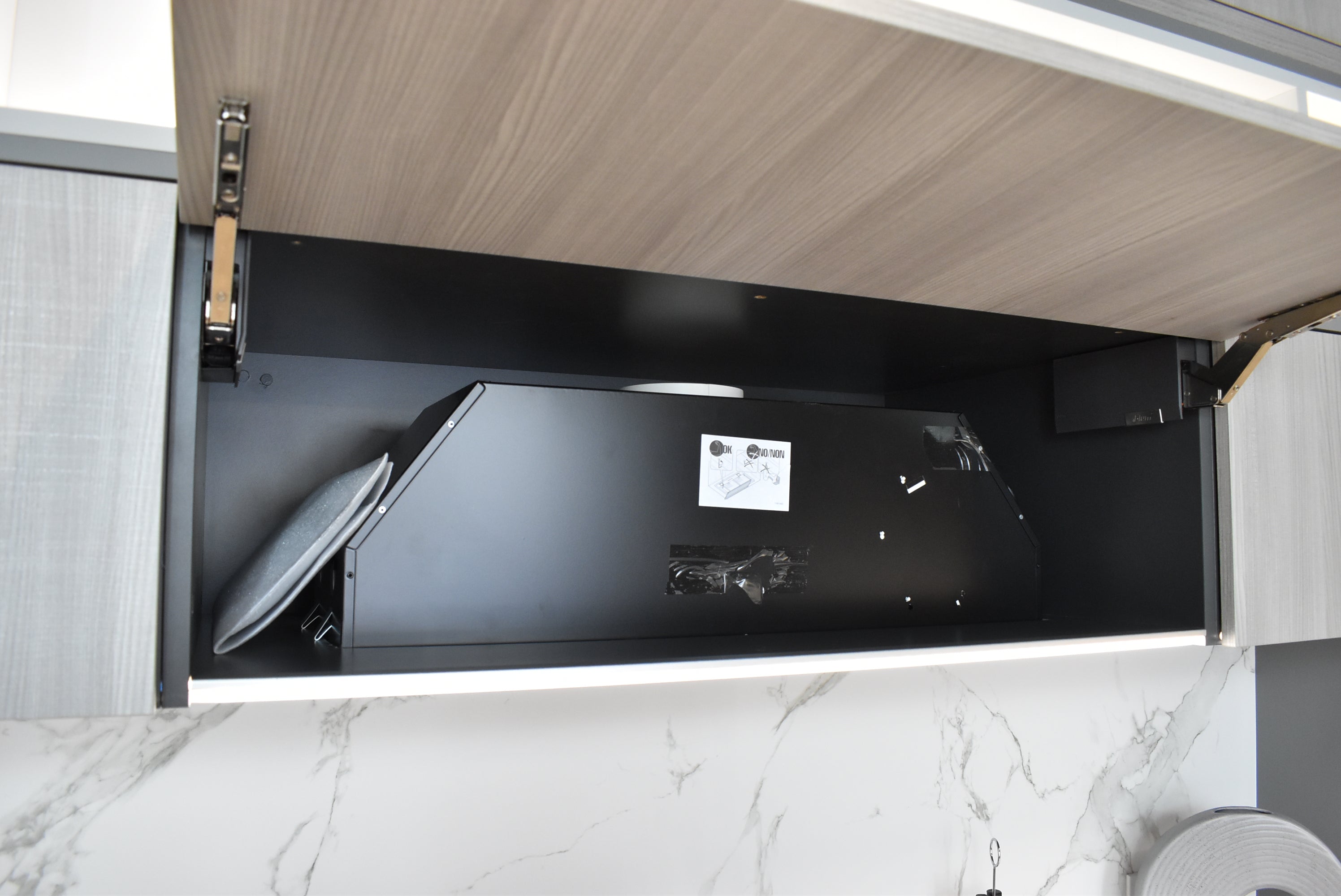 Azzurri Casa Light Grey Italian Style Modern Kitchen with Dekton Countertops and Fulgor Milano Appliances