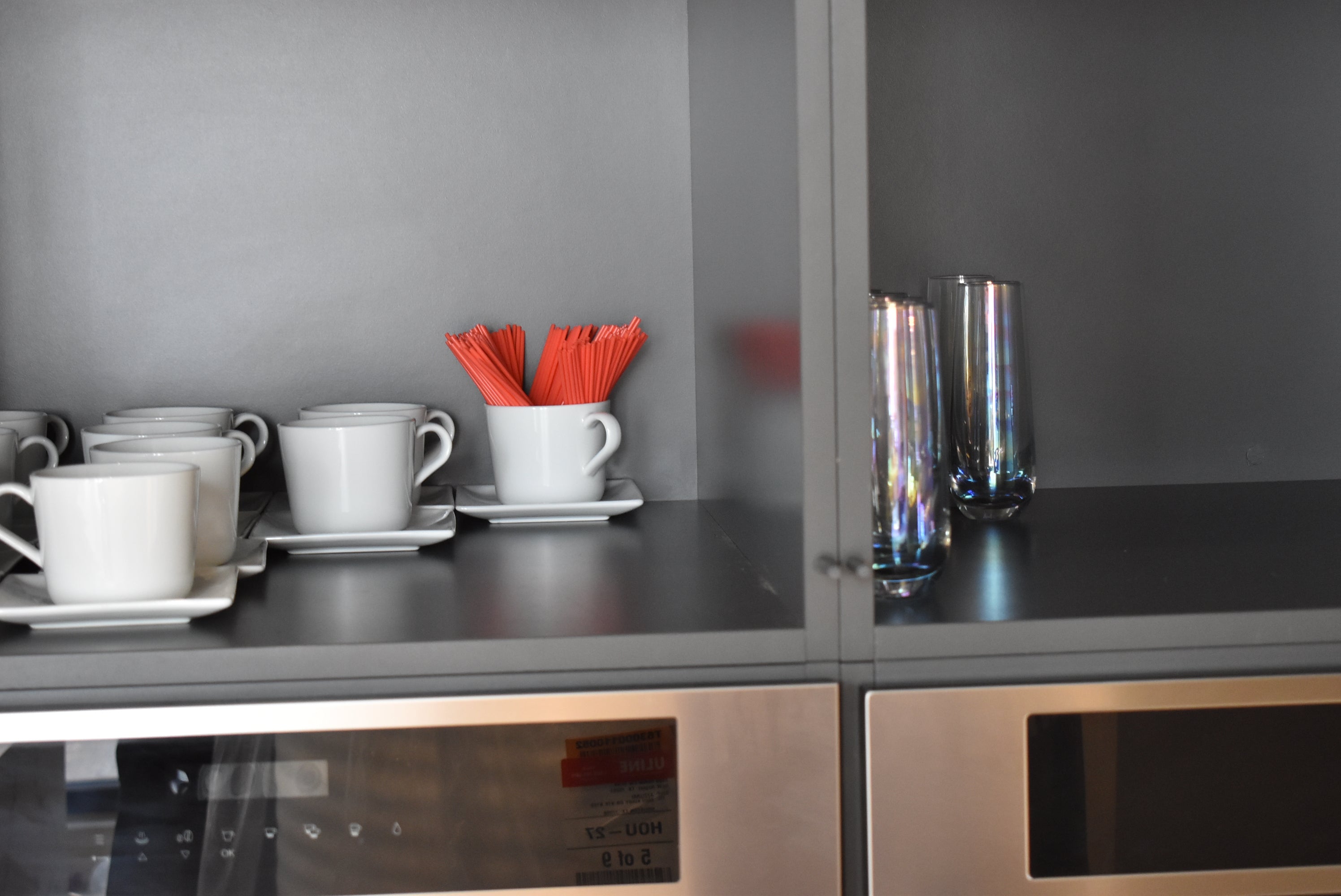 Azzurri Casa Light Grey Italian Style Modern Kitchen with Dekton Countertops and Fulgor Milano Appliances