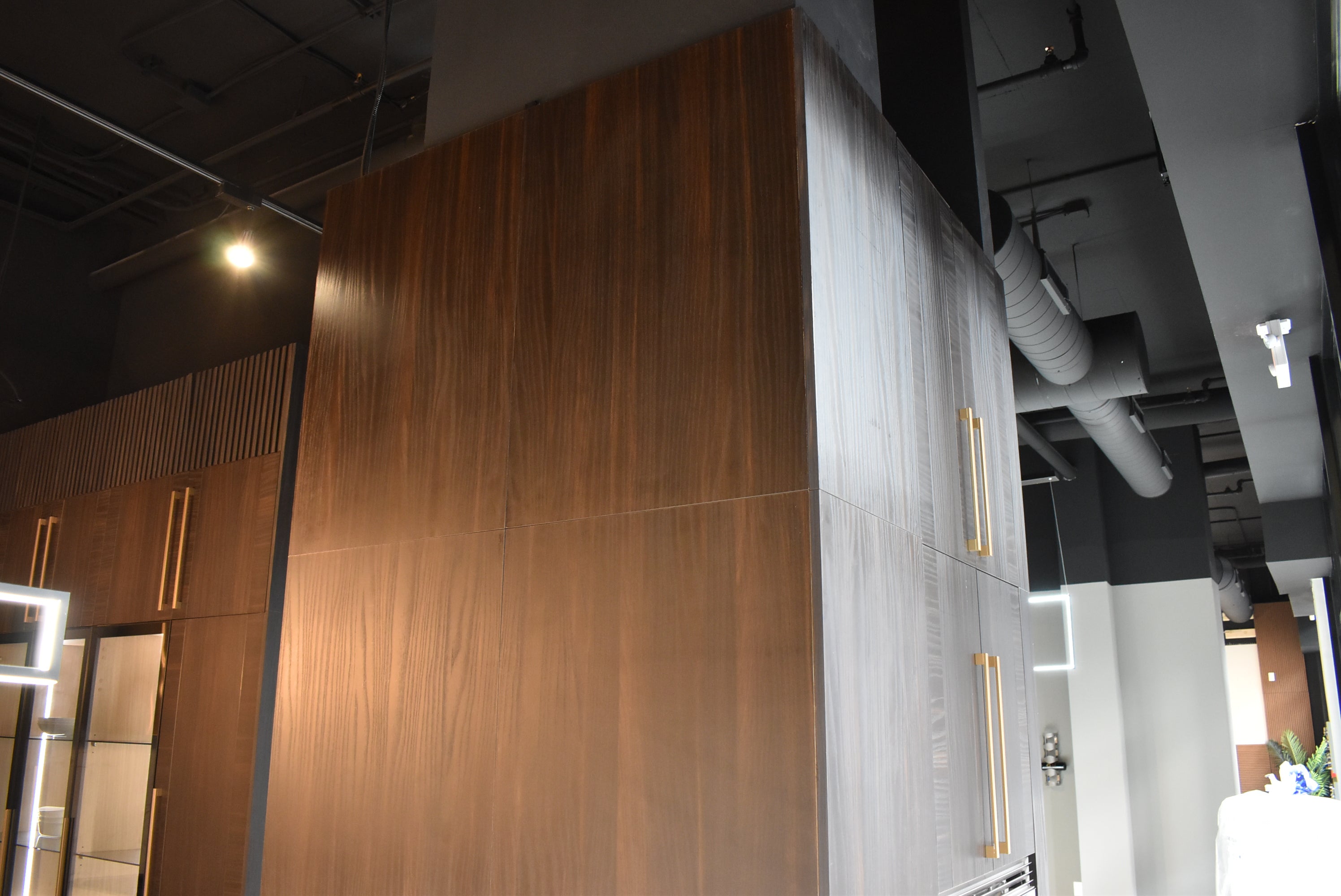 Azzurri Casa Transitional Kitchen with Double Waterfall Island, Dekton Countertops & Monogram Appliances