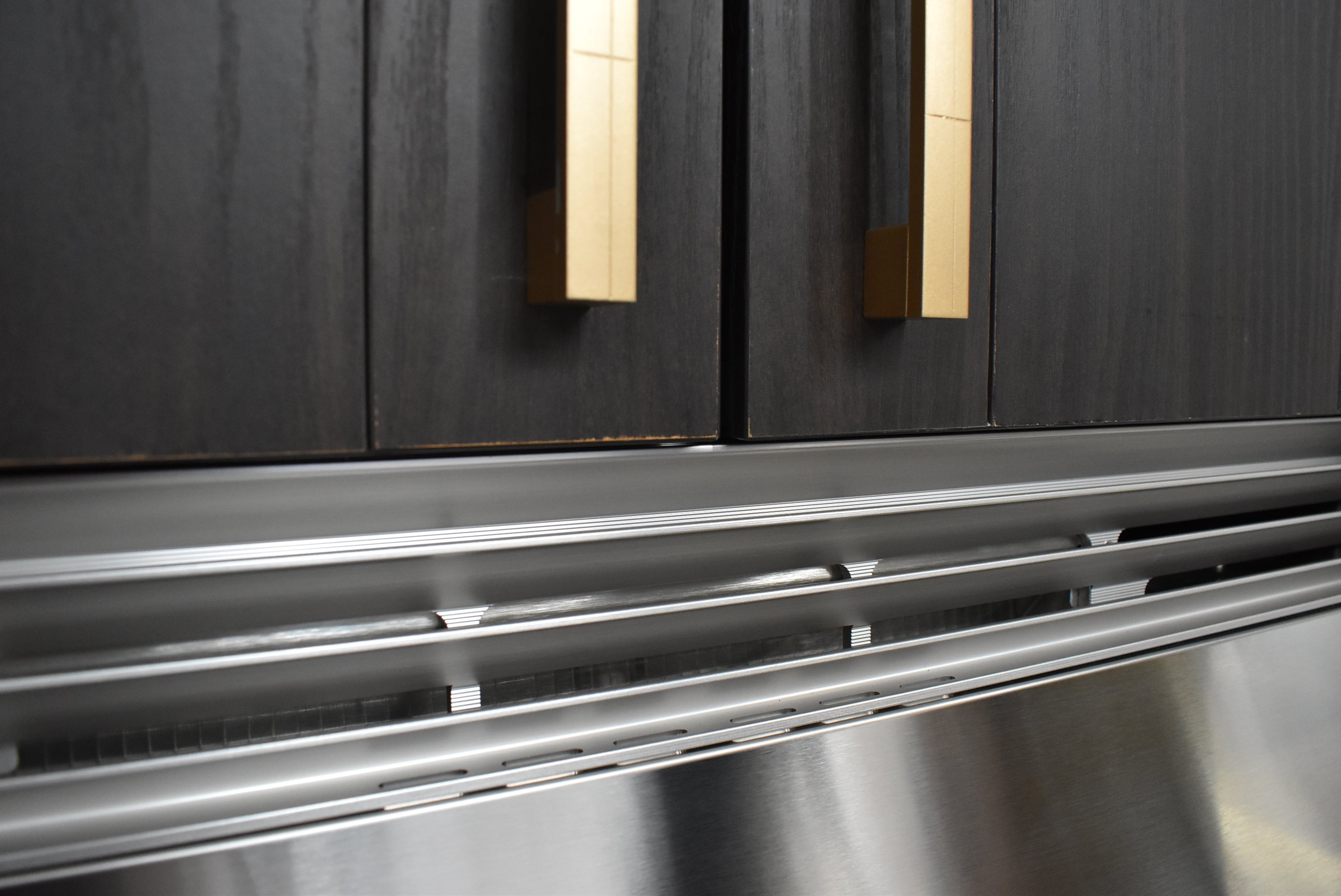 Azzurri Casa Transitional Kitchen with Double Waterfall Island, Dekton Countertops & Monogram Appliances