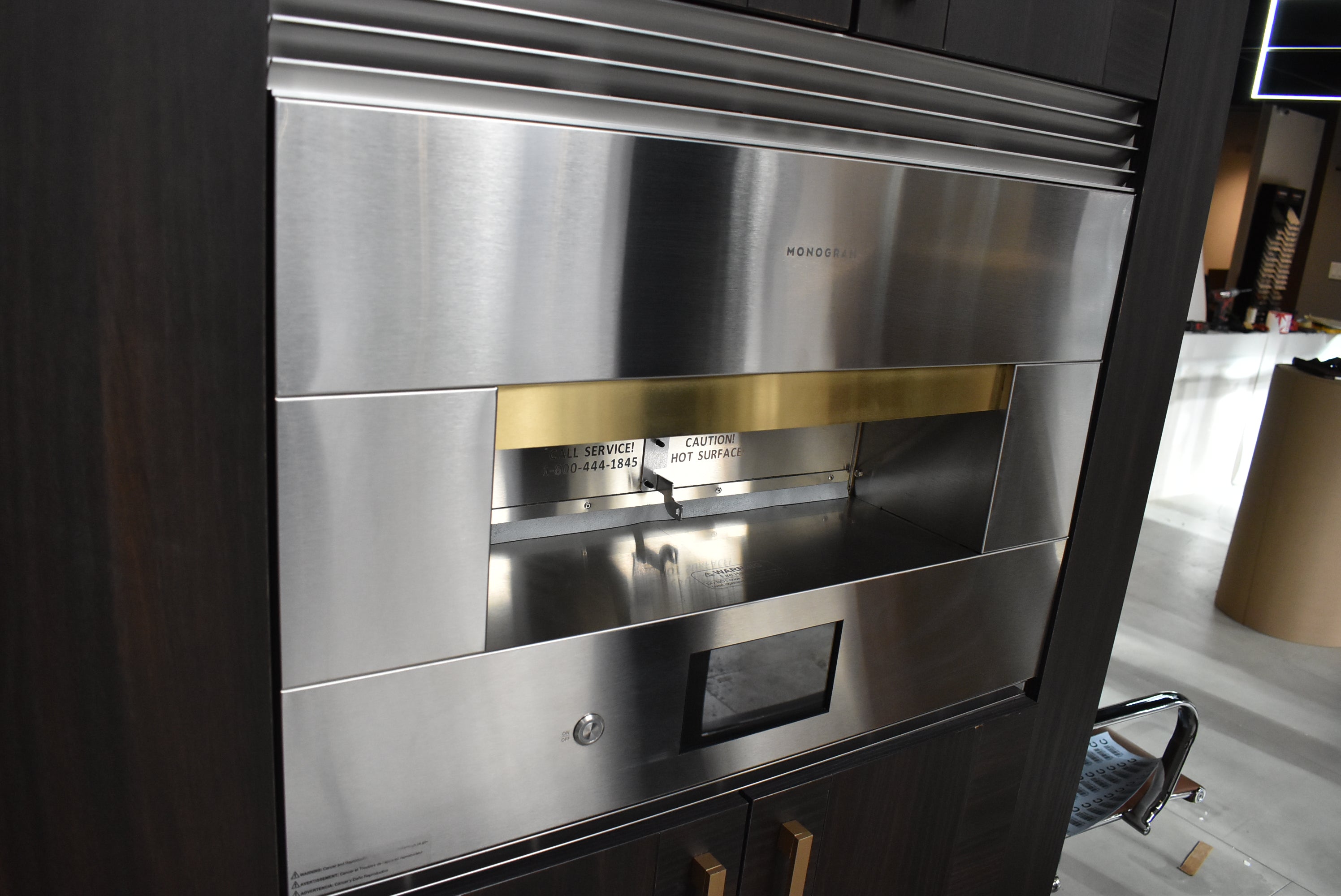 Azzurri Casa Transitional Kitchen with Double Waterfall Island, Dekton Countertops & Monogram Appliances