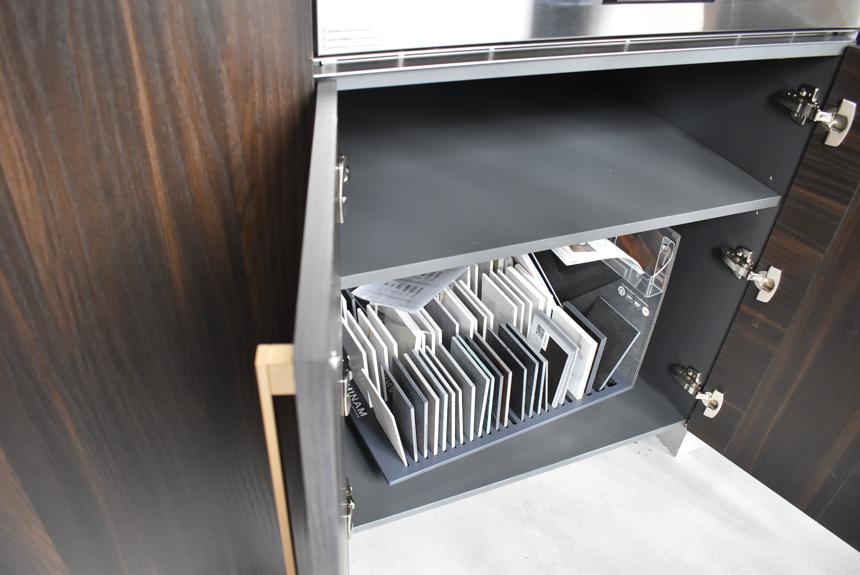 Azzurri Casa Transitional Kitchen with Double Waterfall Island, Dekton Countertops & Monogram Appliances