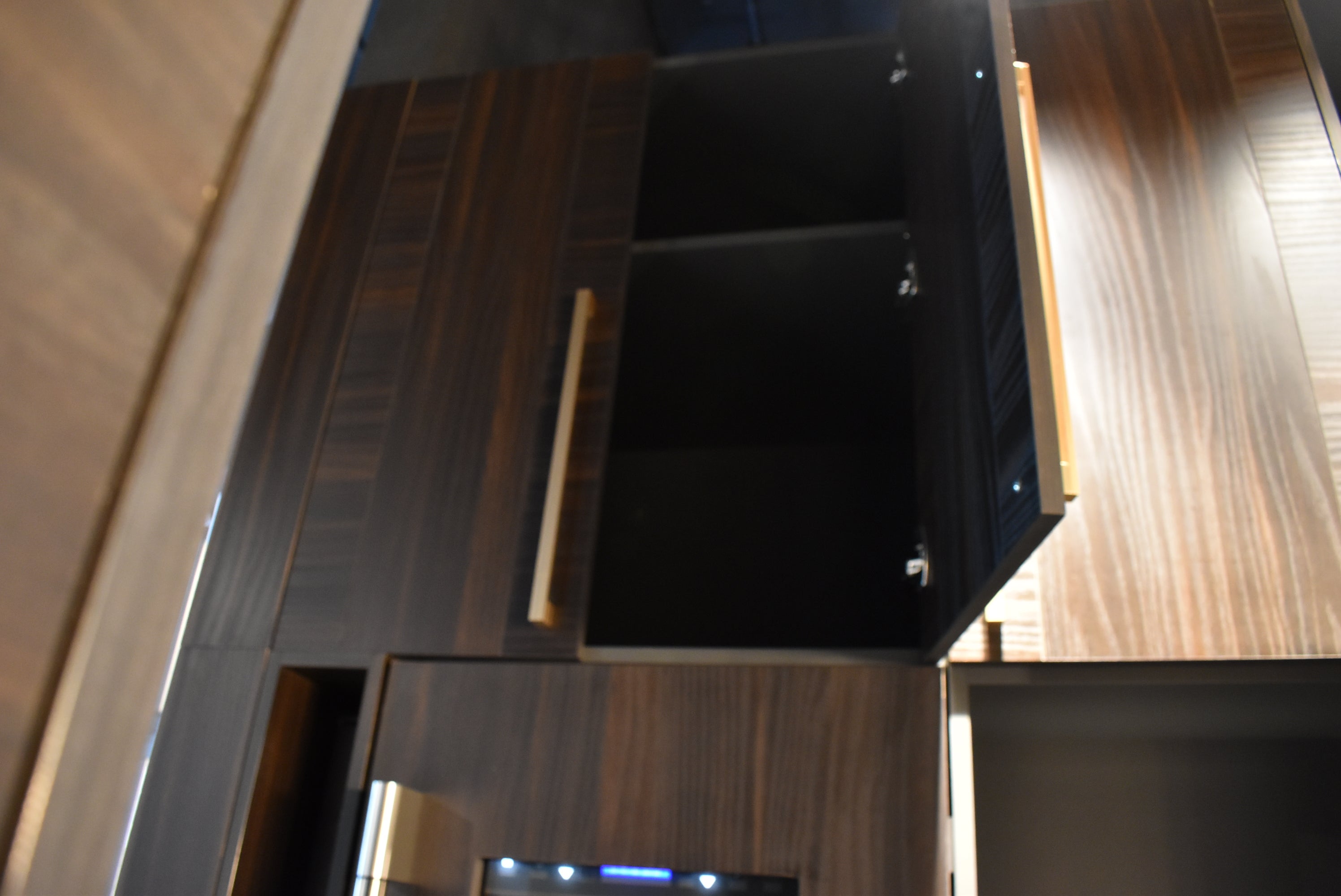 Azzurri Casa Transitional Kitchen with Double Waterfall Island, Dekton Countertops & Monogram Appliances