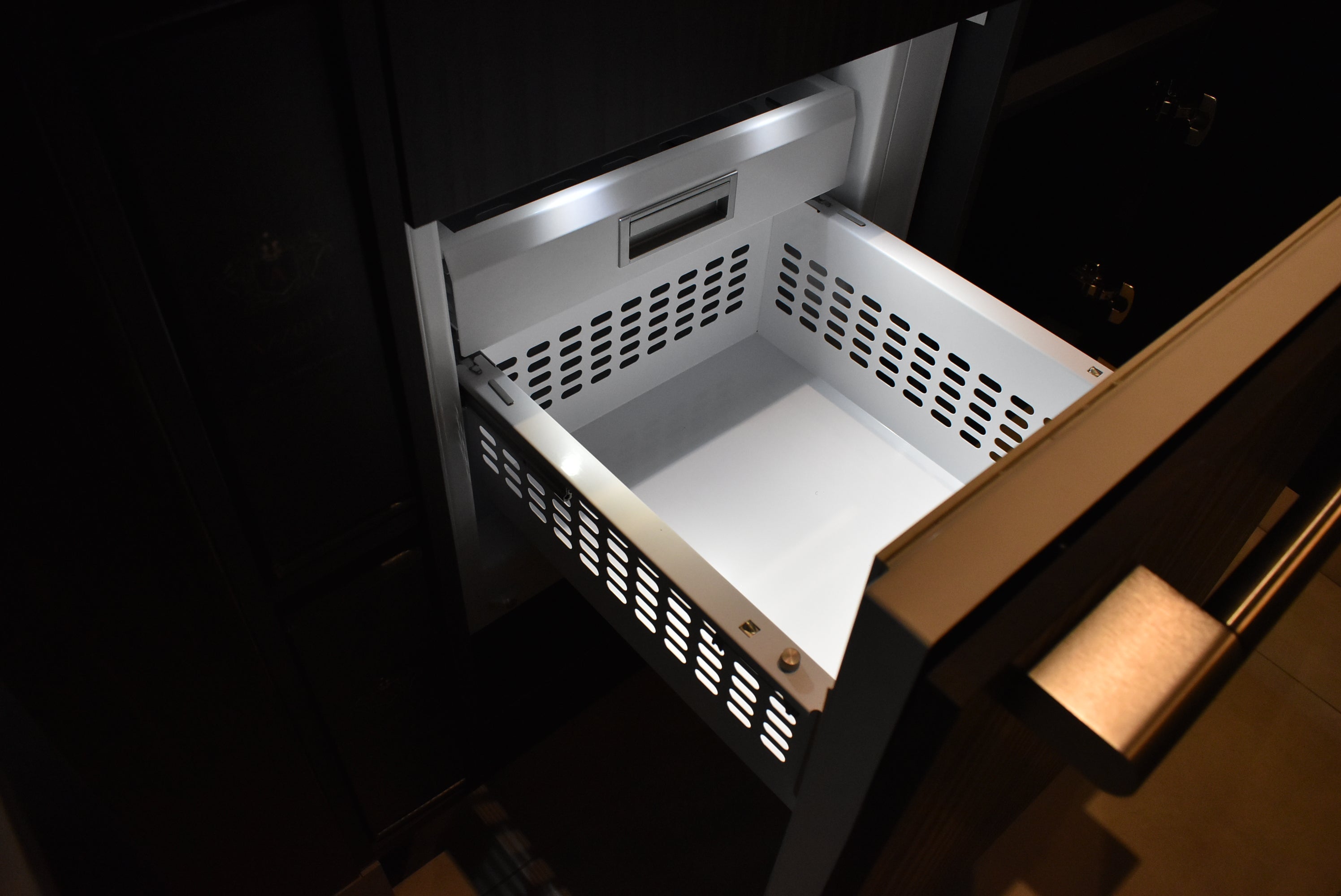 Azzurri Casa Transitional Kitchen with Double Waterfall Island, Dekton Countertops & Monogram Appliances