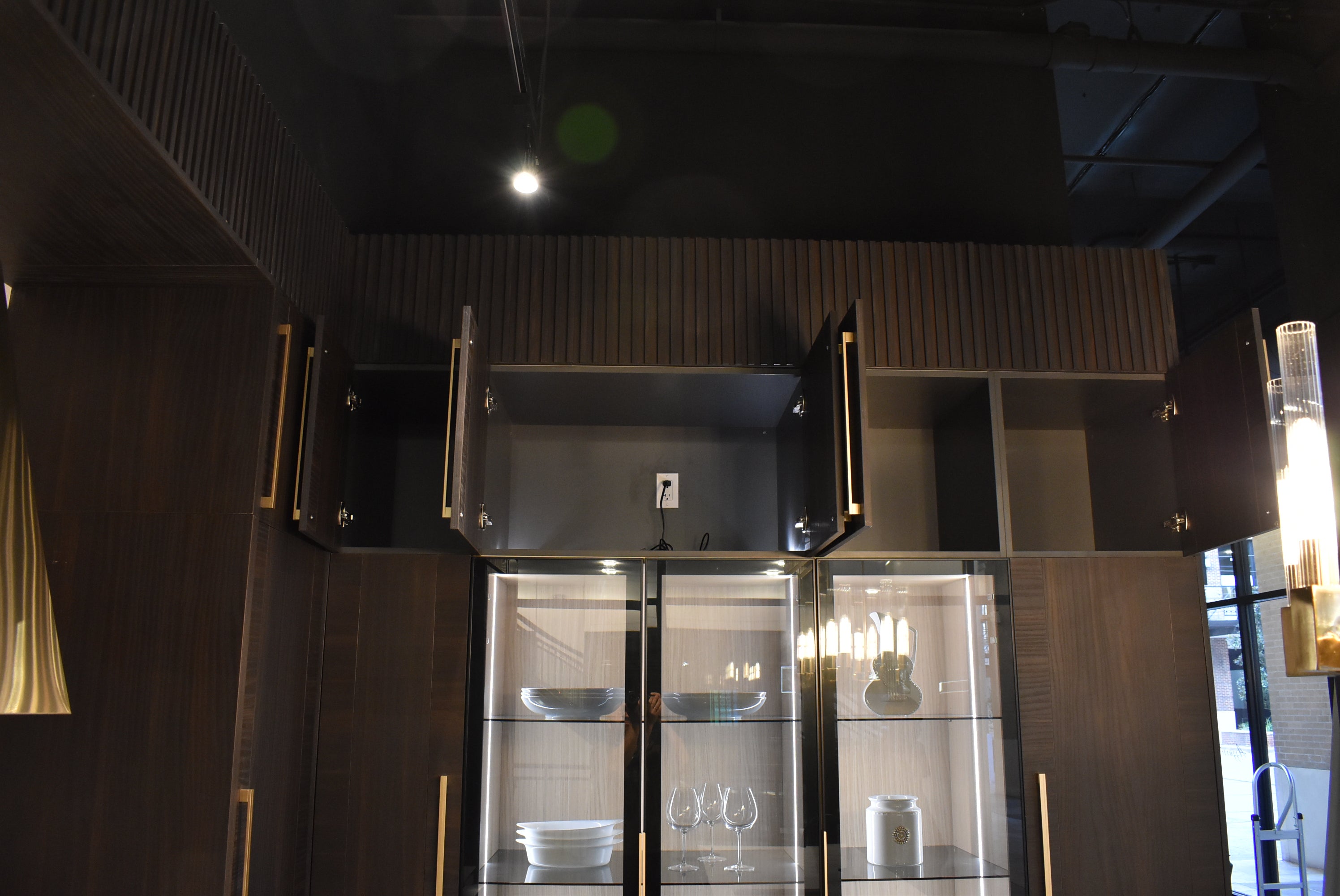 Azzurri Casa Transitional Kitchen with Double Waterfall Island, Dekton Countertops & Monogram Appliances