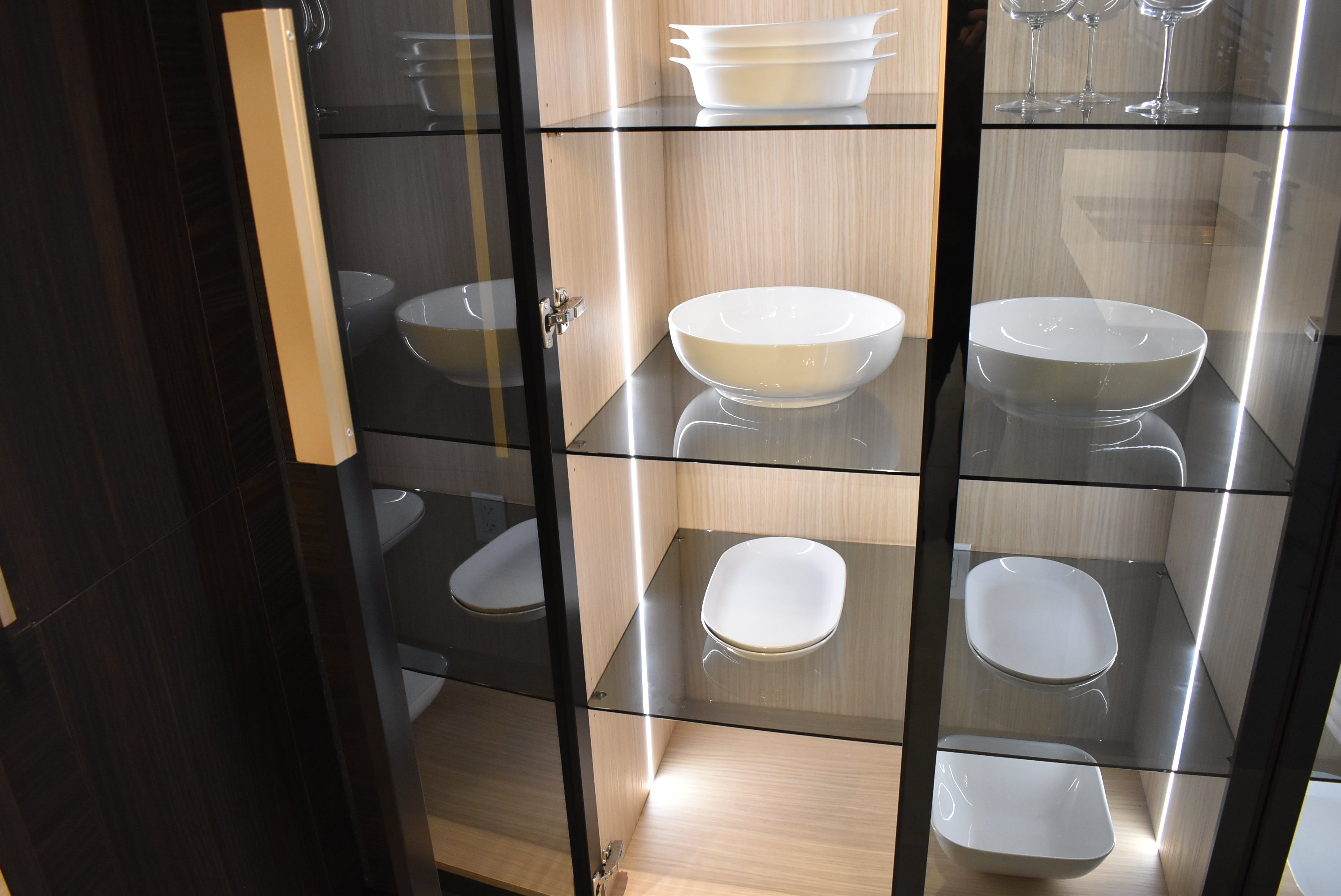 Azzurri Casa Transitional Kitchen with Double Waterfall Island, Dekton Countertops & Monogram Appliances