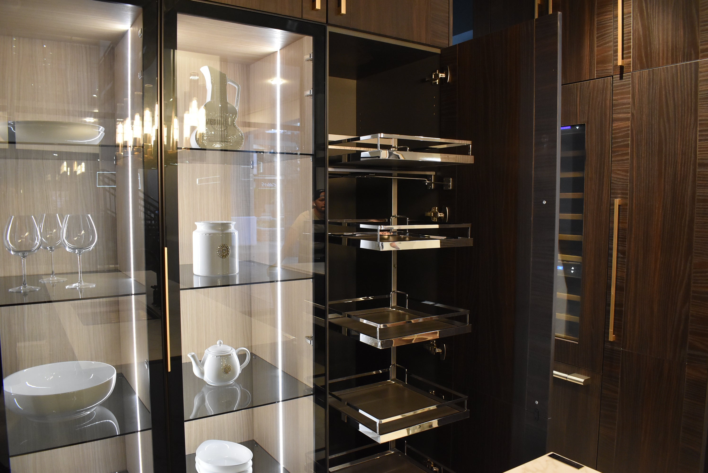 Azzurri Casa Transitional Kitchen with Double Waterfall Island, Dekton Countertops & Monogram Appliances