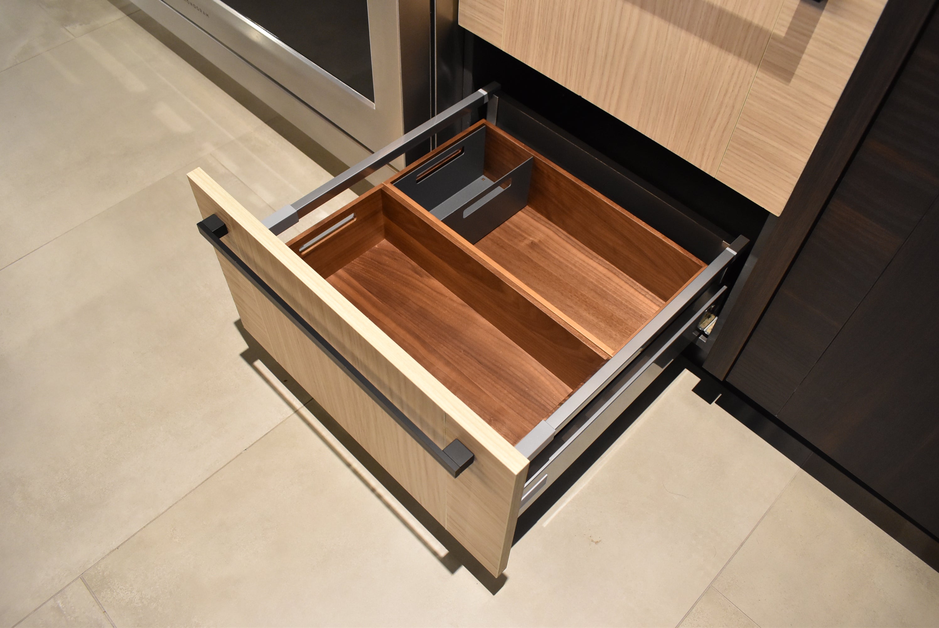 Azzurri Casa Transitional Kitchen with Double Waterfall Island, Dekton Countertops & Monogram Appliances