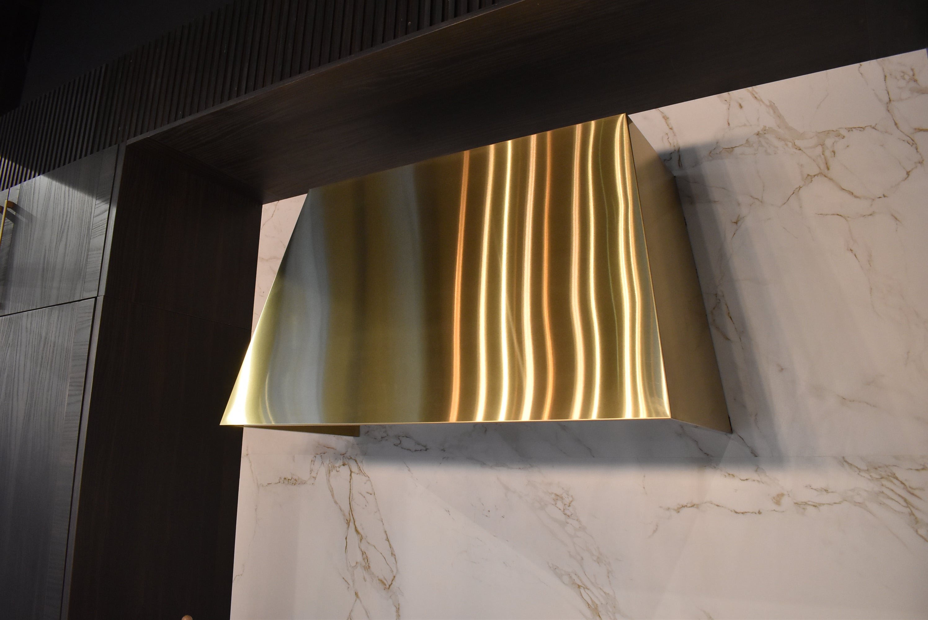 Azzurri Casa Transitional Kitchen with Double Waterfall Island, Dekton Countertops & Monogram Appliances