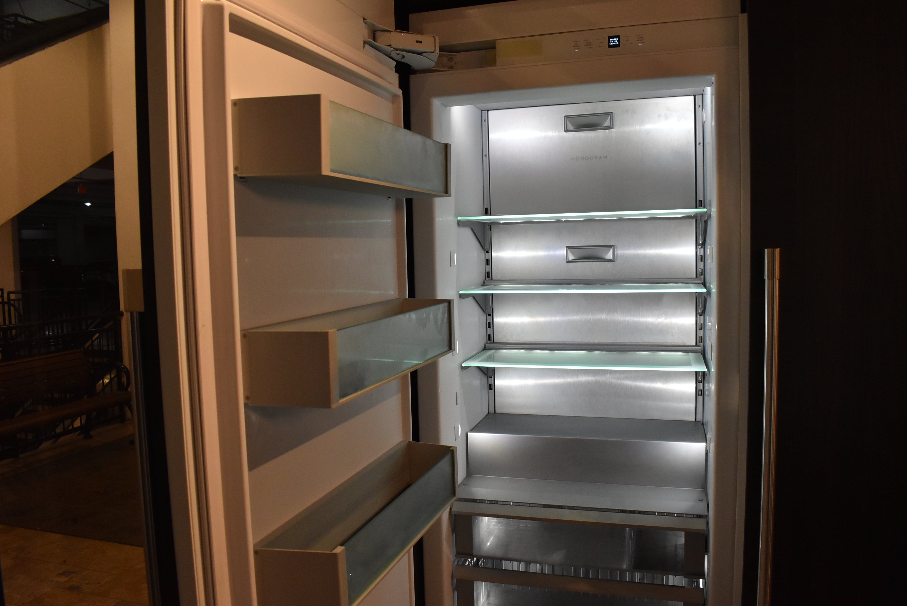 Azzurri Casa Transitional Kitchen with Double Waterfall Island, Dekton Countertops & Monogram Appliances