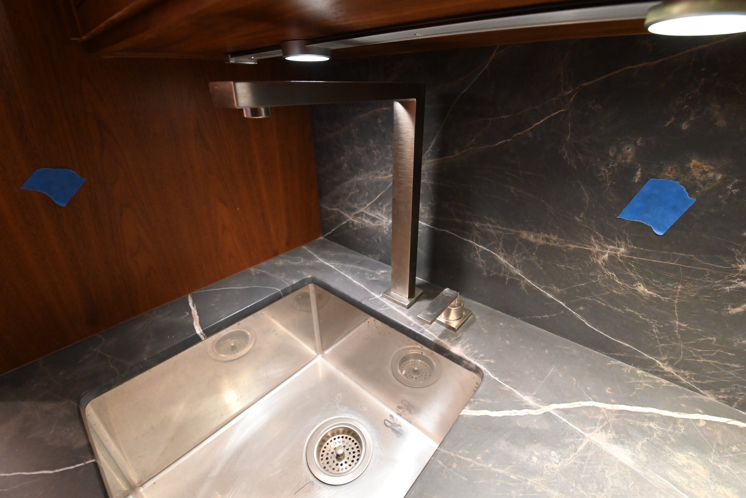 "The Marquee" Luxury Transitional Wet Wine Bar with Sub-Zero Undercounter Refrigerator
