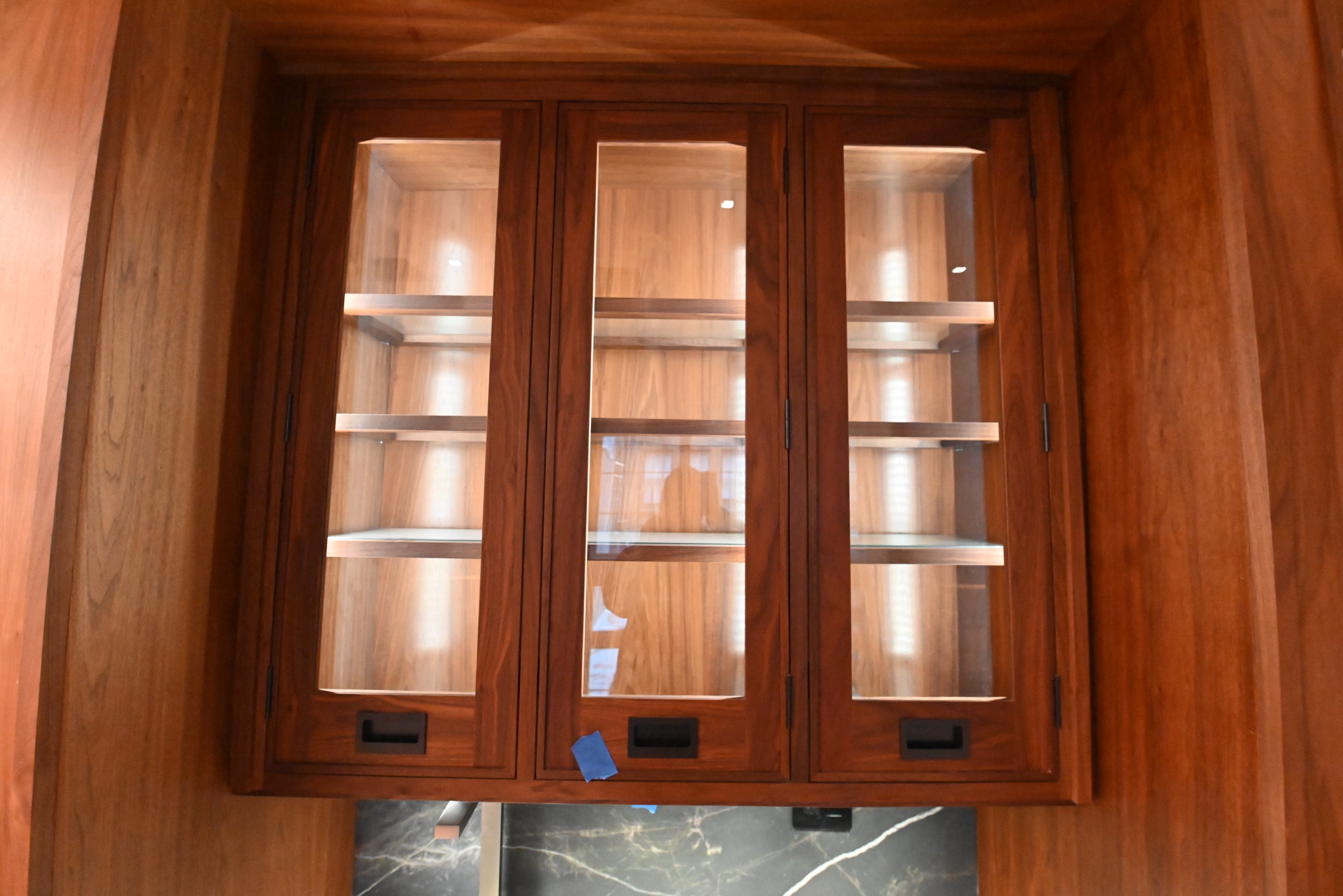 "The Marquee" Luxury Transitional Wet Wine Bar with Sub-Zero Undercounter Refrigerator