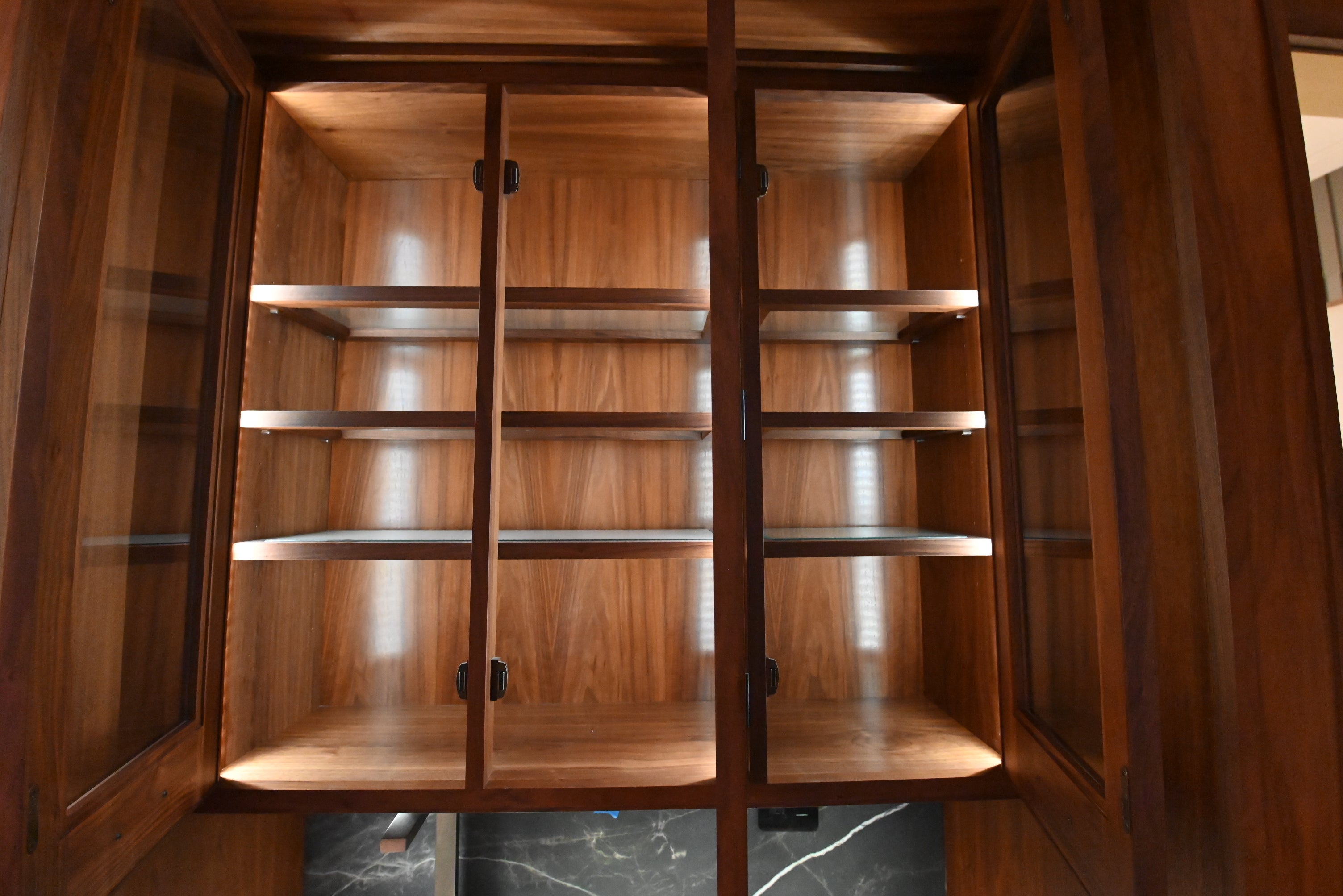 "The Marquee" Luxury Transitional Wet Wine Bar with Sub-Zero Undercounter Refrigerator