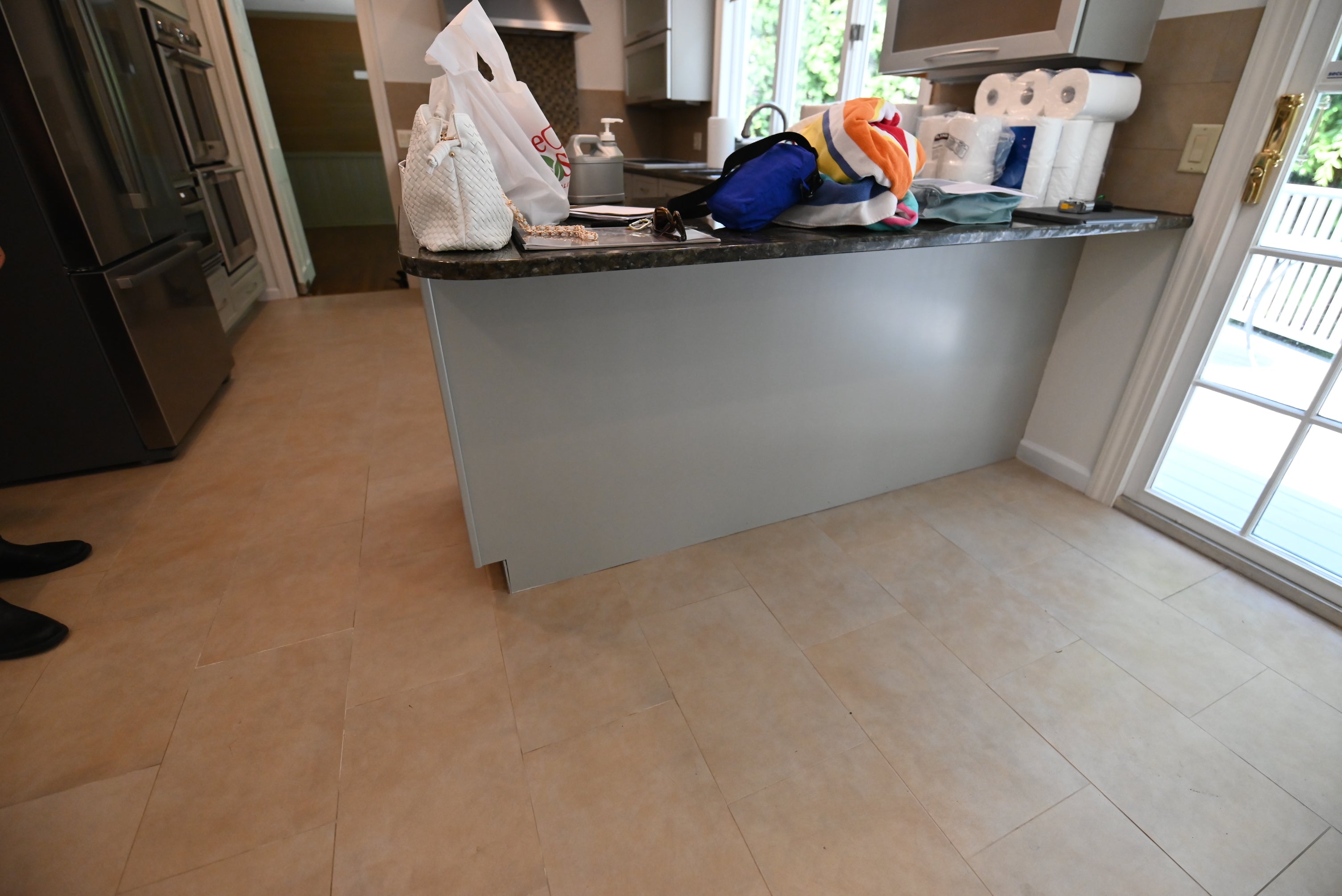 Thomasville Blue-Gray Transitional Kitchen with Appliances
