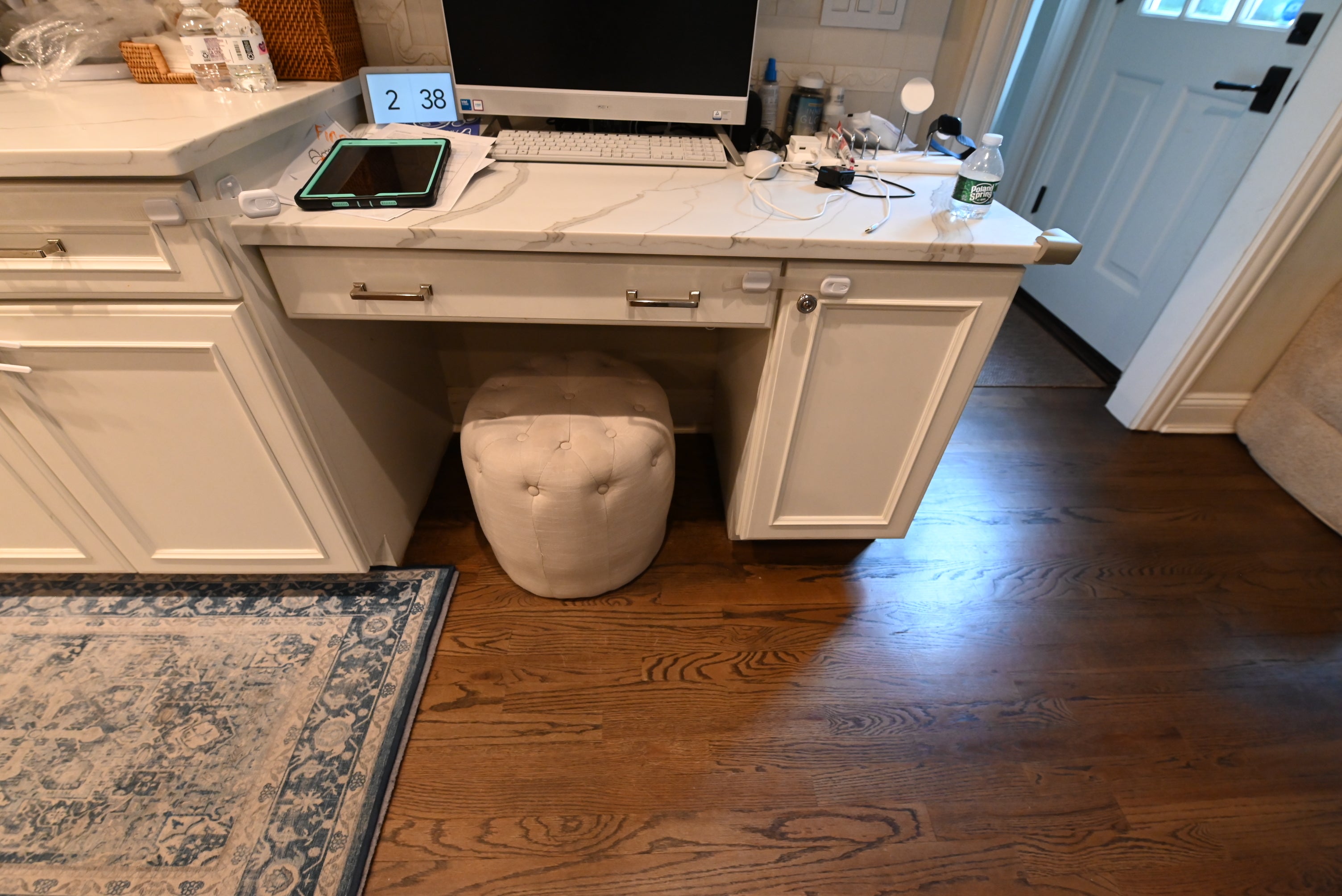 Decora Transitional Snow White Kitchen with Island & Appliances