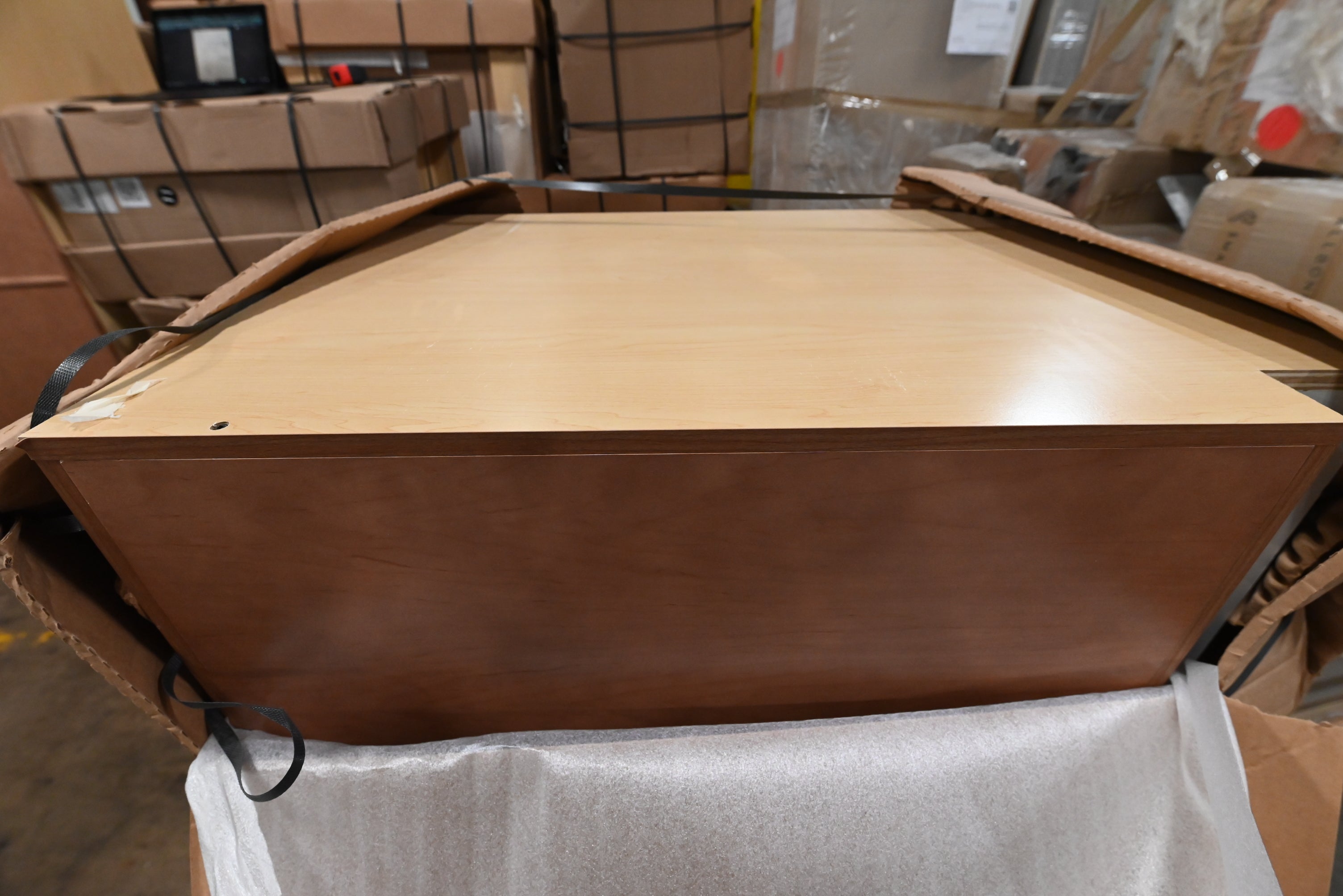 Showplace Modern Maple Wood with Nutmeg Stain Partial Kitchen Cabinets