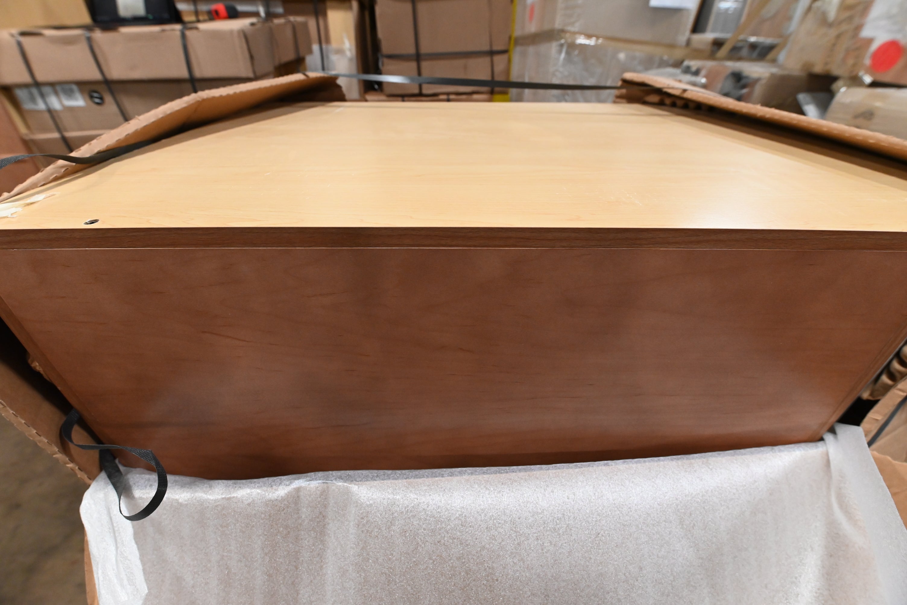 Showplace Modern Maple Wood with Nutmeg Stain Partial Kitchen Cabinets