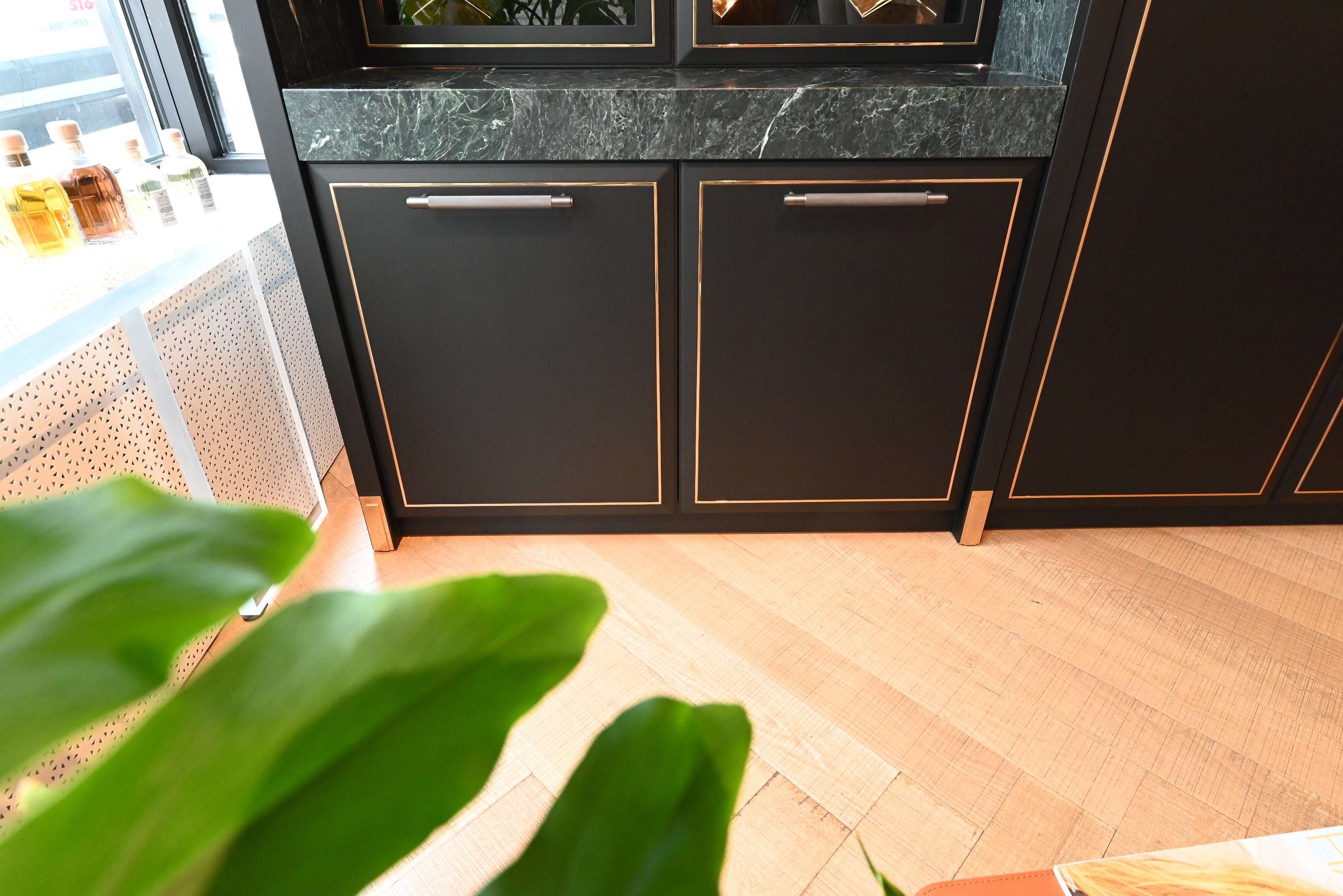Martini Modern Nero Assoluto Matte Kitchen with Island & Gaggenau Appliances