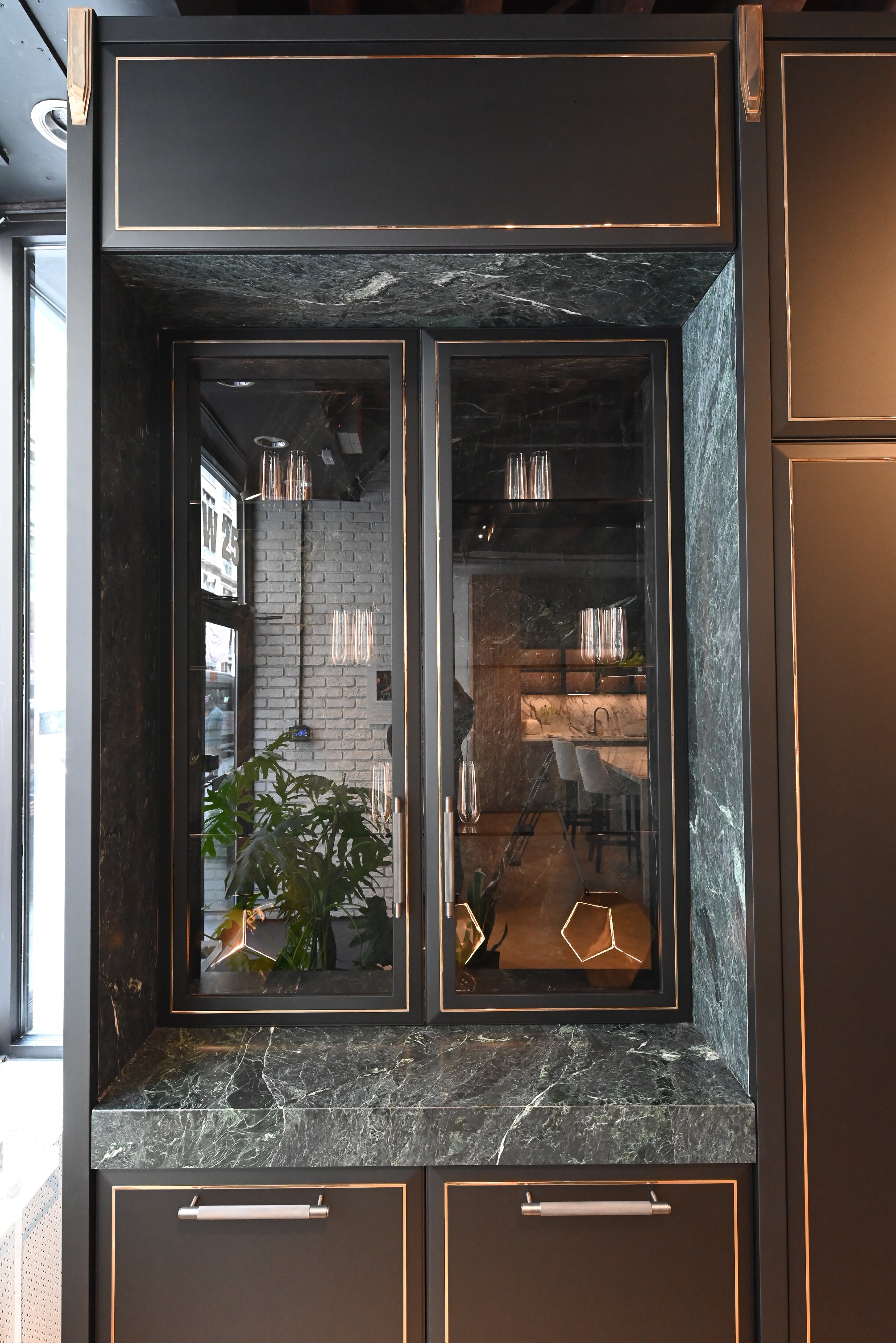 Martini Modern Nero Assoluto Matte Kitchen with Island & Gaggenau Appliances