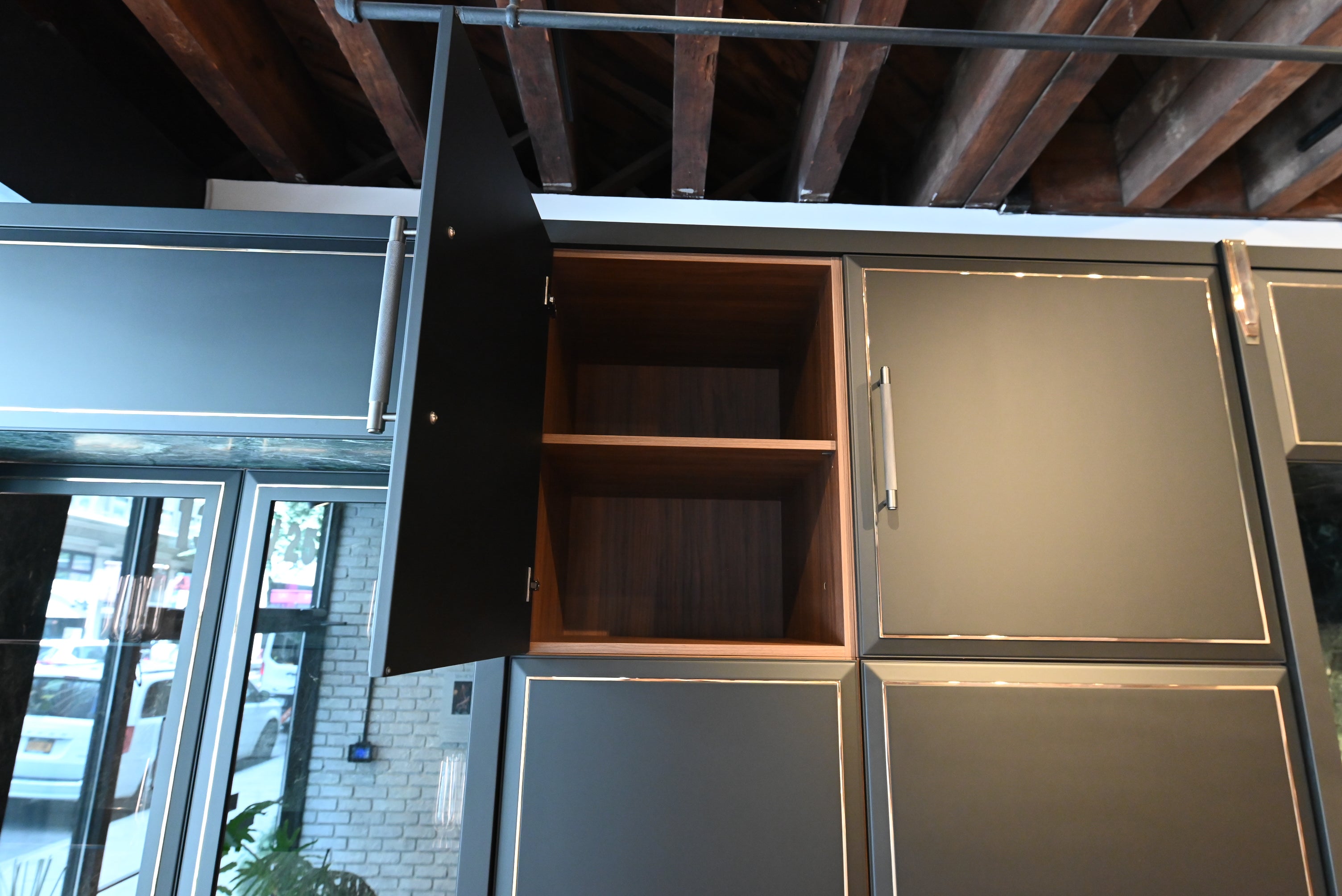Martini Modern Nero Assoluto Matte Kitchen with Island & Gaggenau Appliances