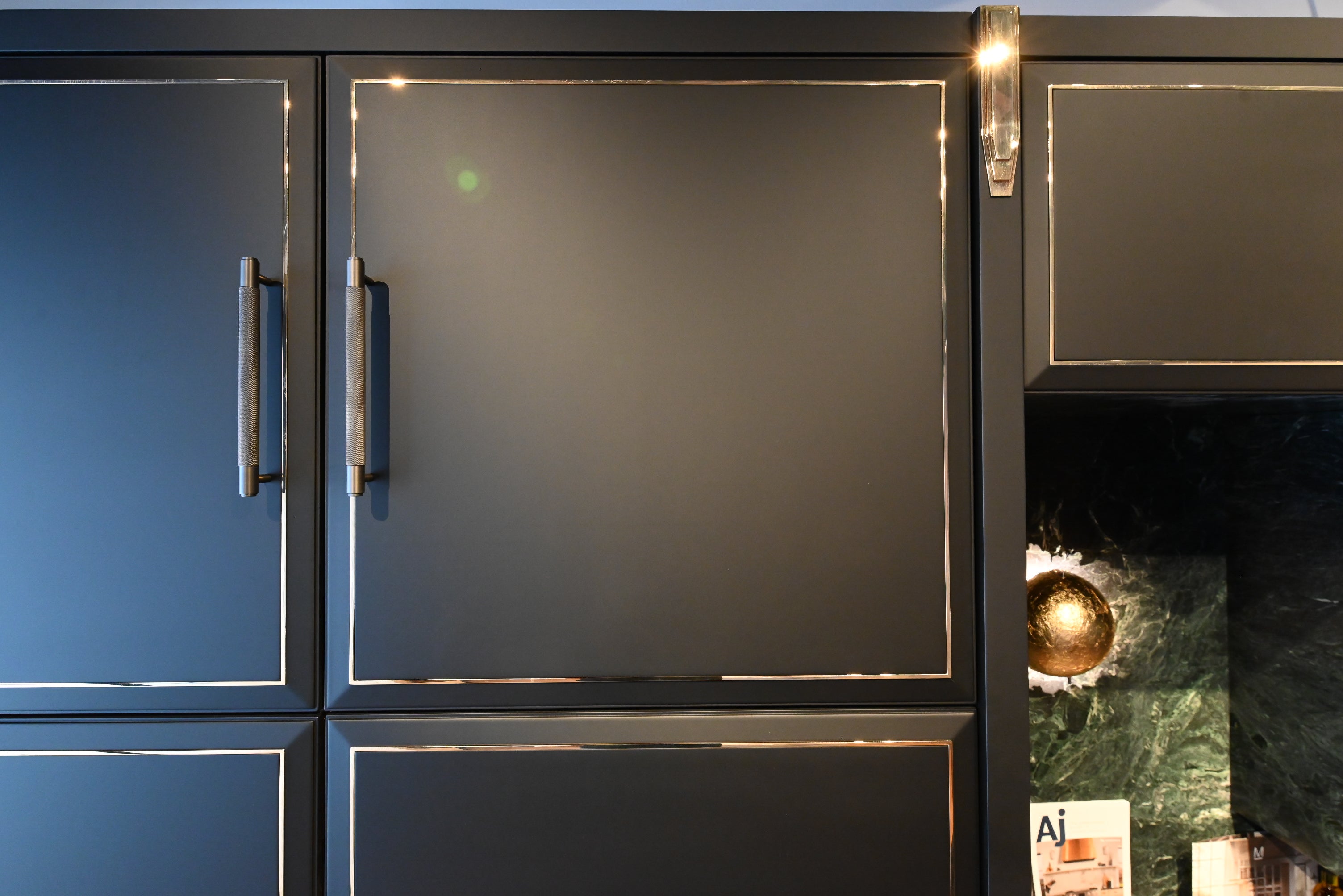 Martini Modern Nero Assoluto Matte Kitchen with Island & Gaggenau Appliances
