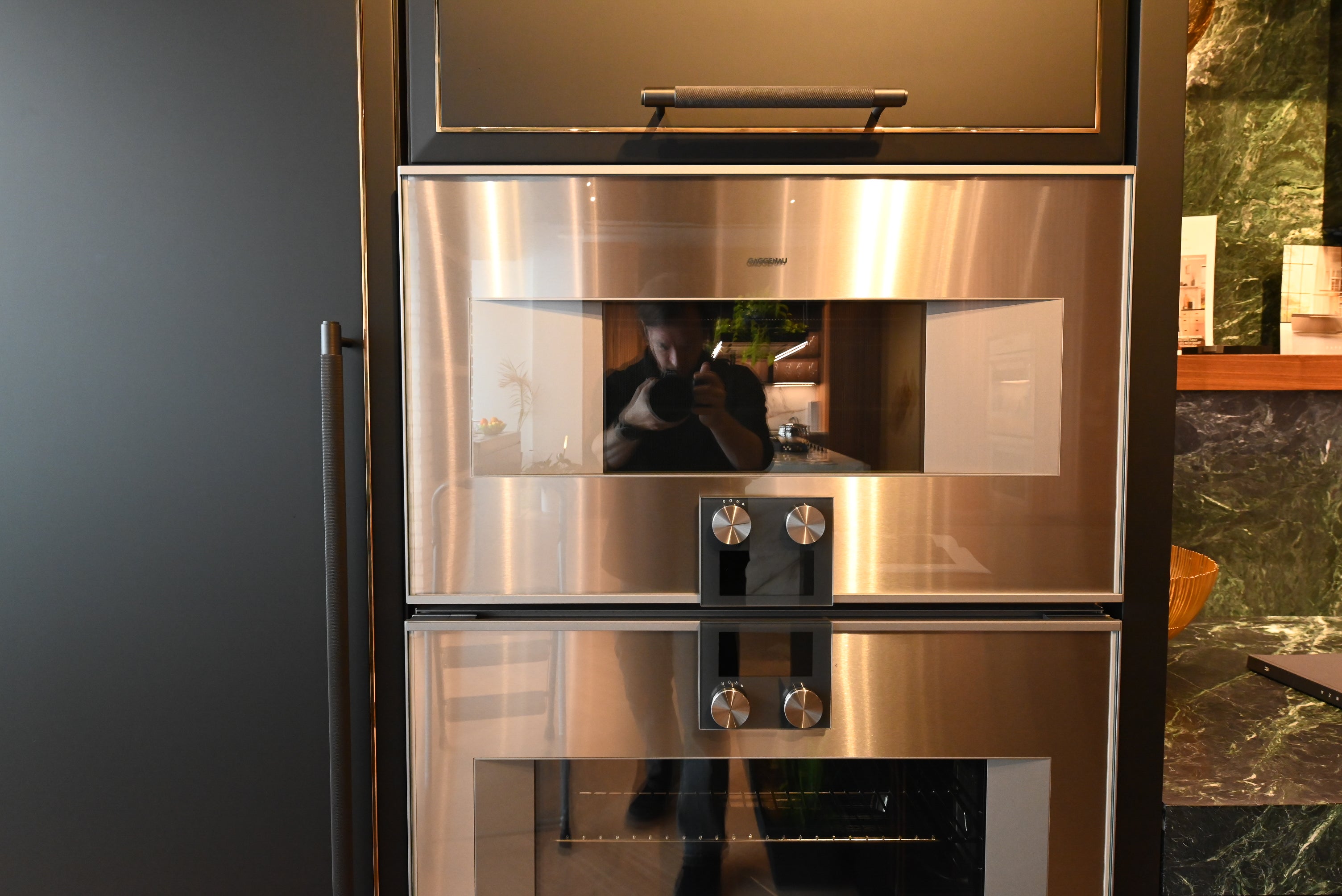 Martini Modern Nero Assoluto Matte Kitchen with Island & Gaggenau Appliances