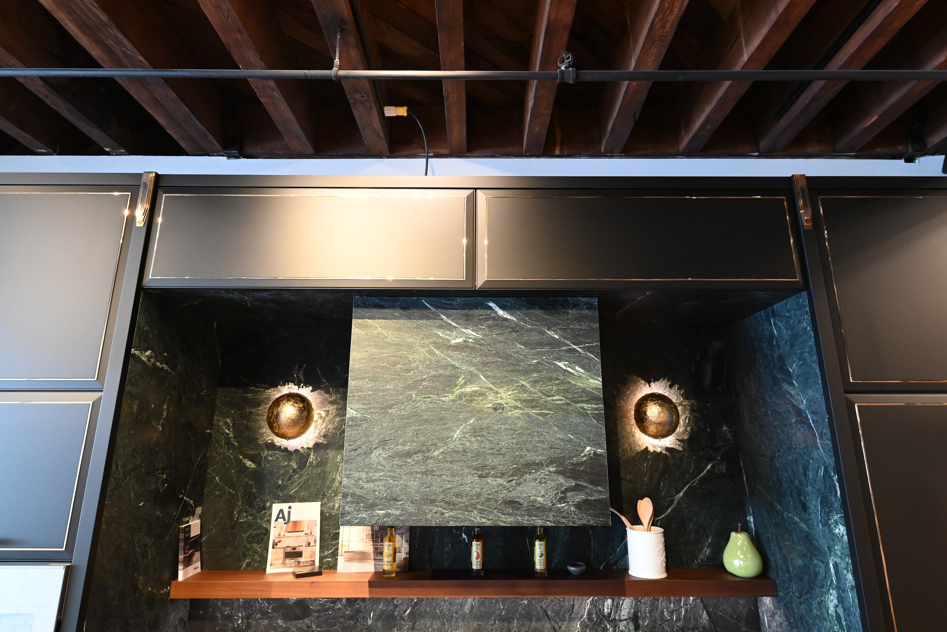 Martini Modern Nero Assoluto Matte Kitchen with Island & Gaggenau Appliances