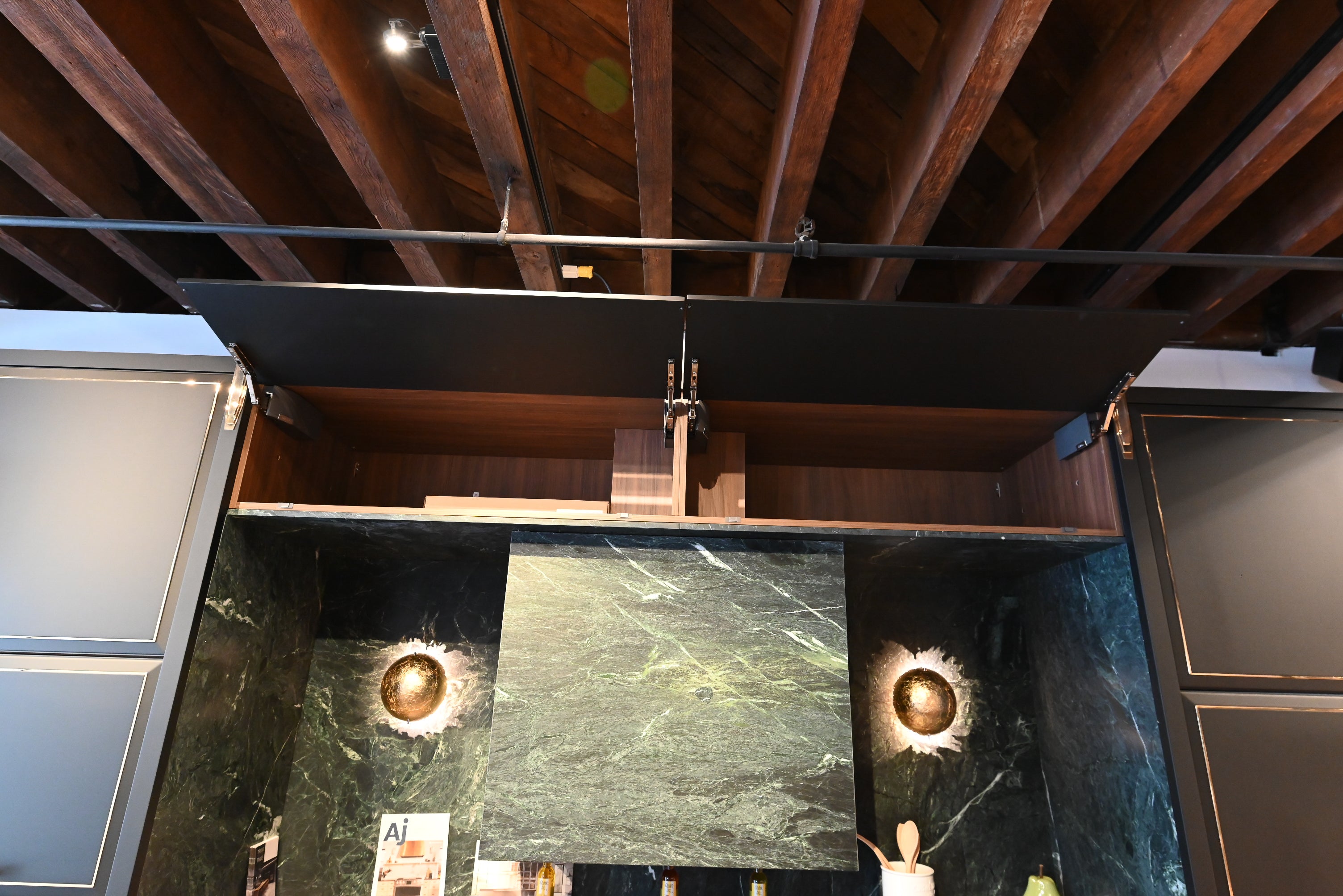 Martini Modern Nero Assoluto Matte Kitchen with Island & Gaggenau Appliances