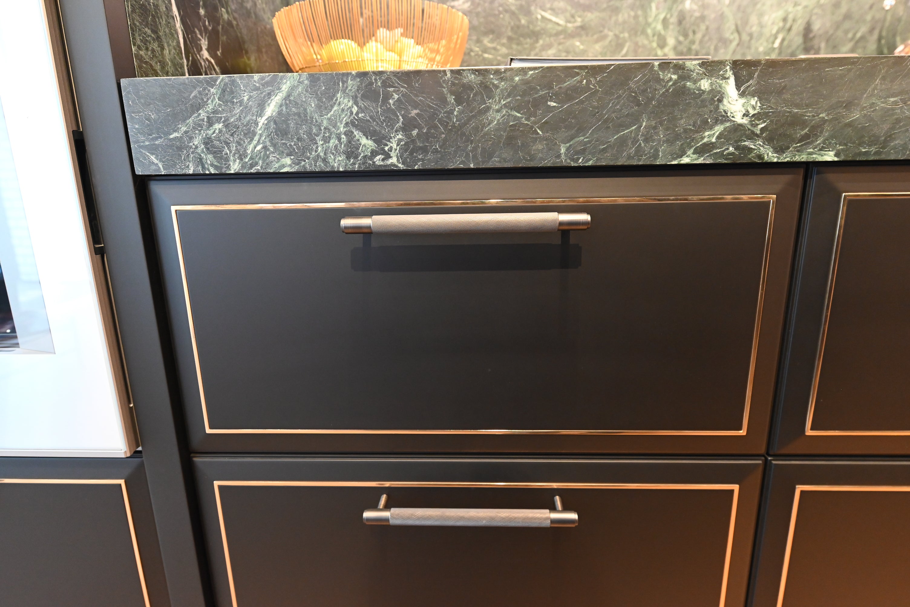 Martini Modern Nero Assoluto Matte Kitchen with Island & Gaggenau Appliances