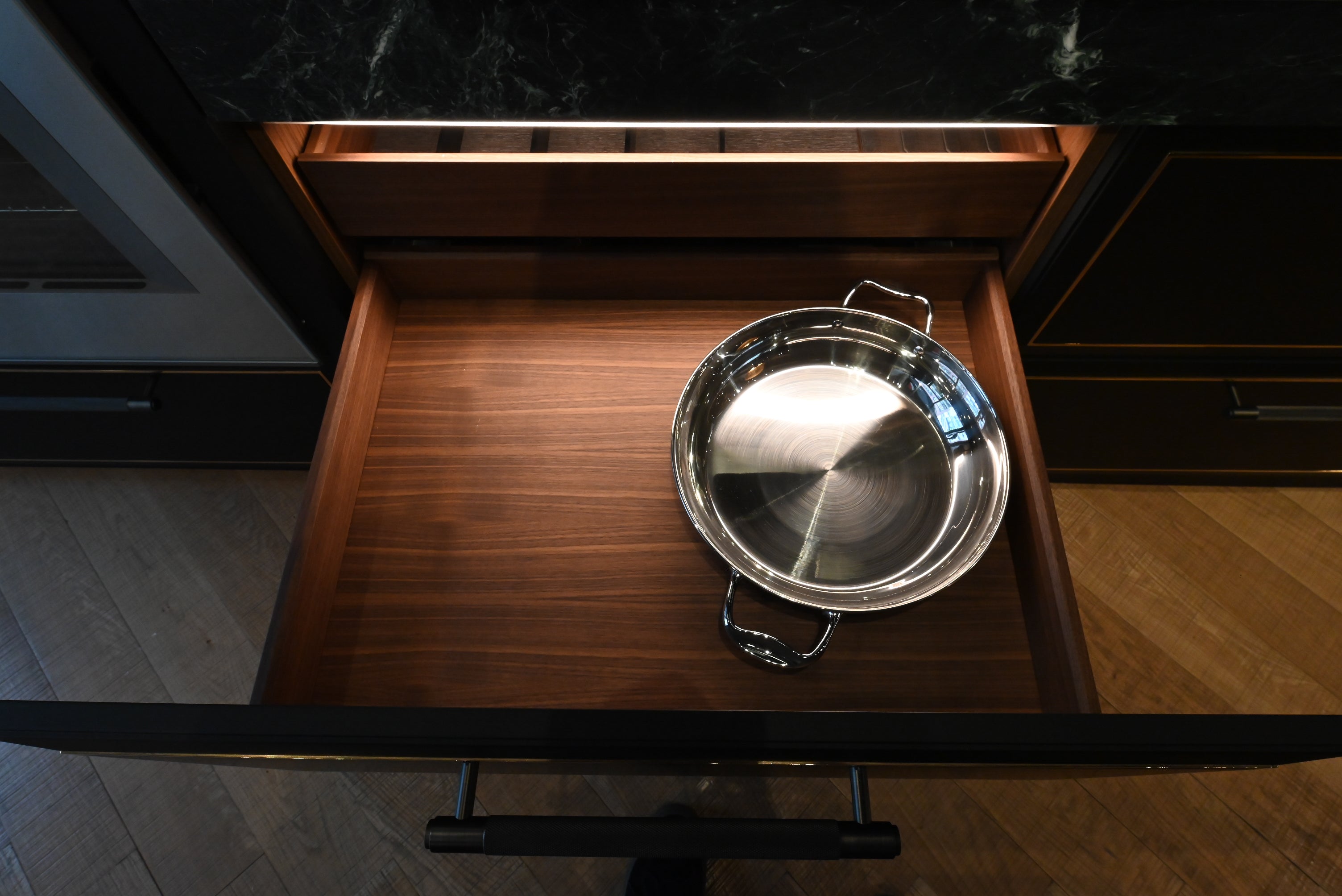 Martini Modern Nero Assoluto Matte Kitchen with Island & Gaggenau Appliances