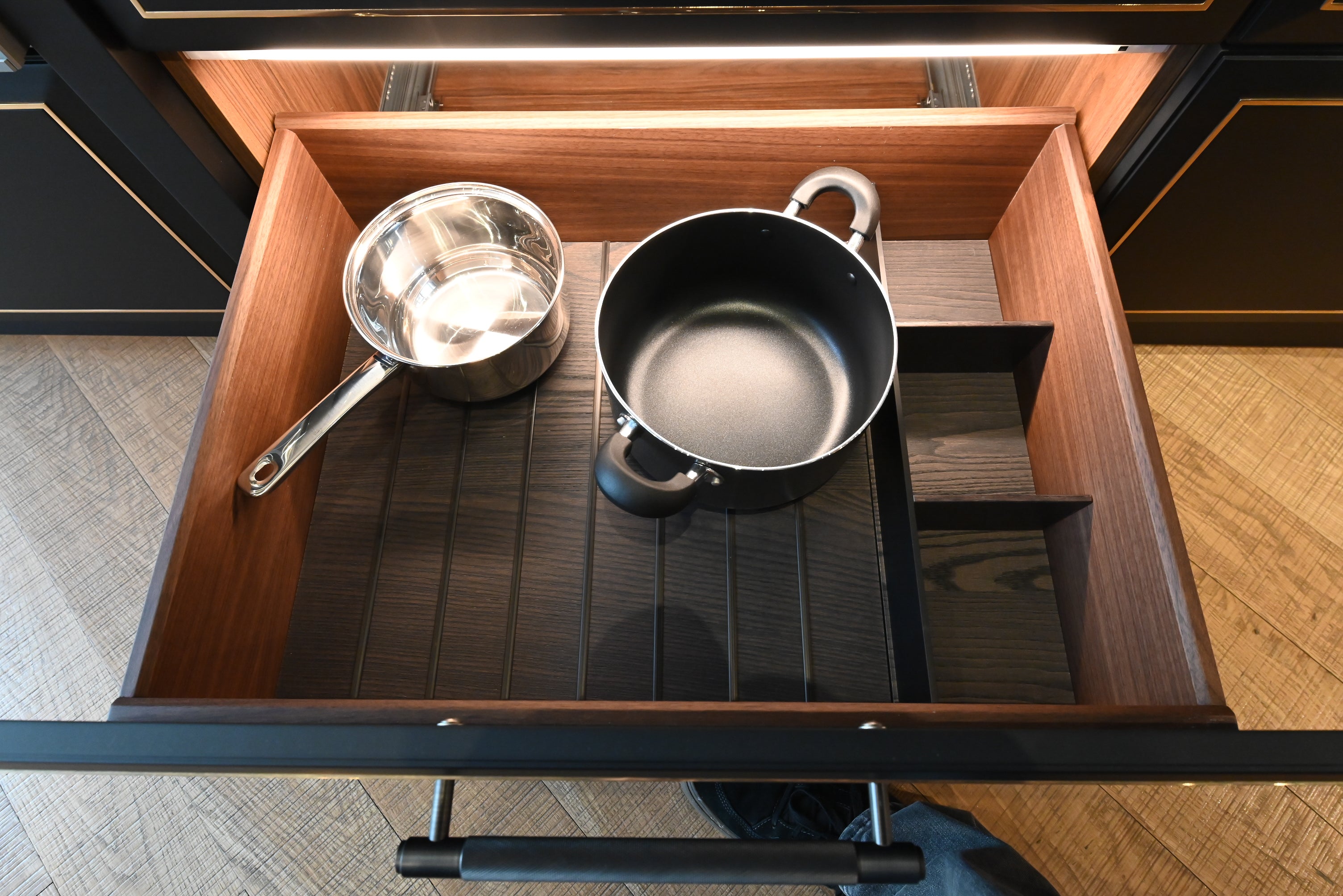 Martini Modern Nero Assoluto Matte Kitchen with Island & Gaggenau Appliances