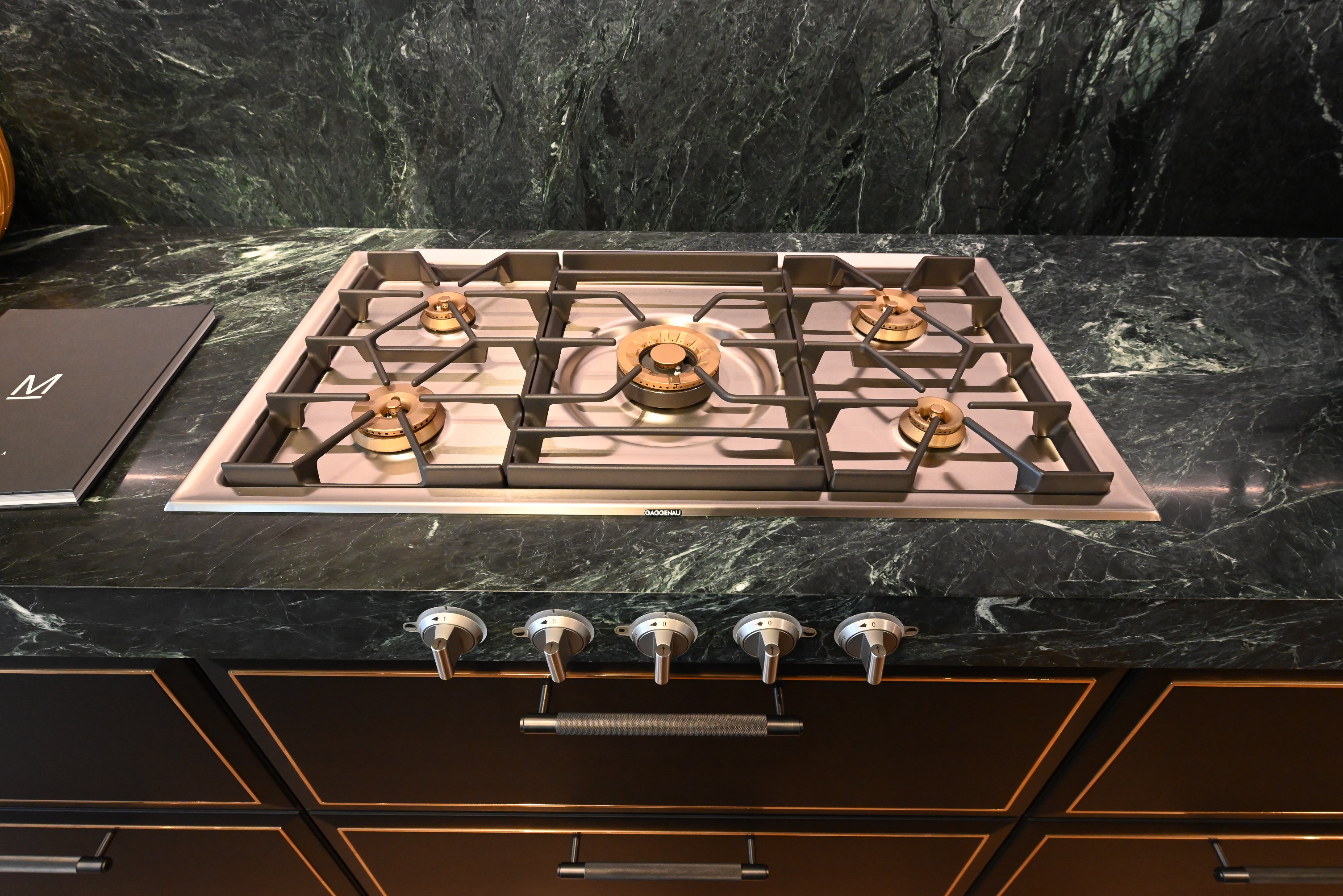 Martini Modern Nero Assoluto Matte Kitchen with Island & Gaggenau Appliances