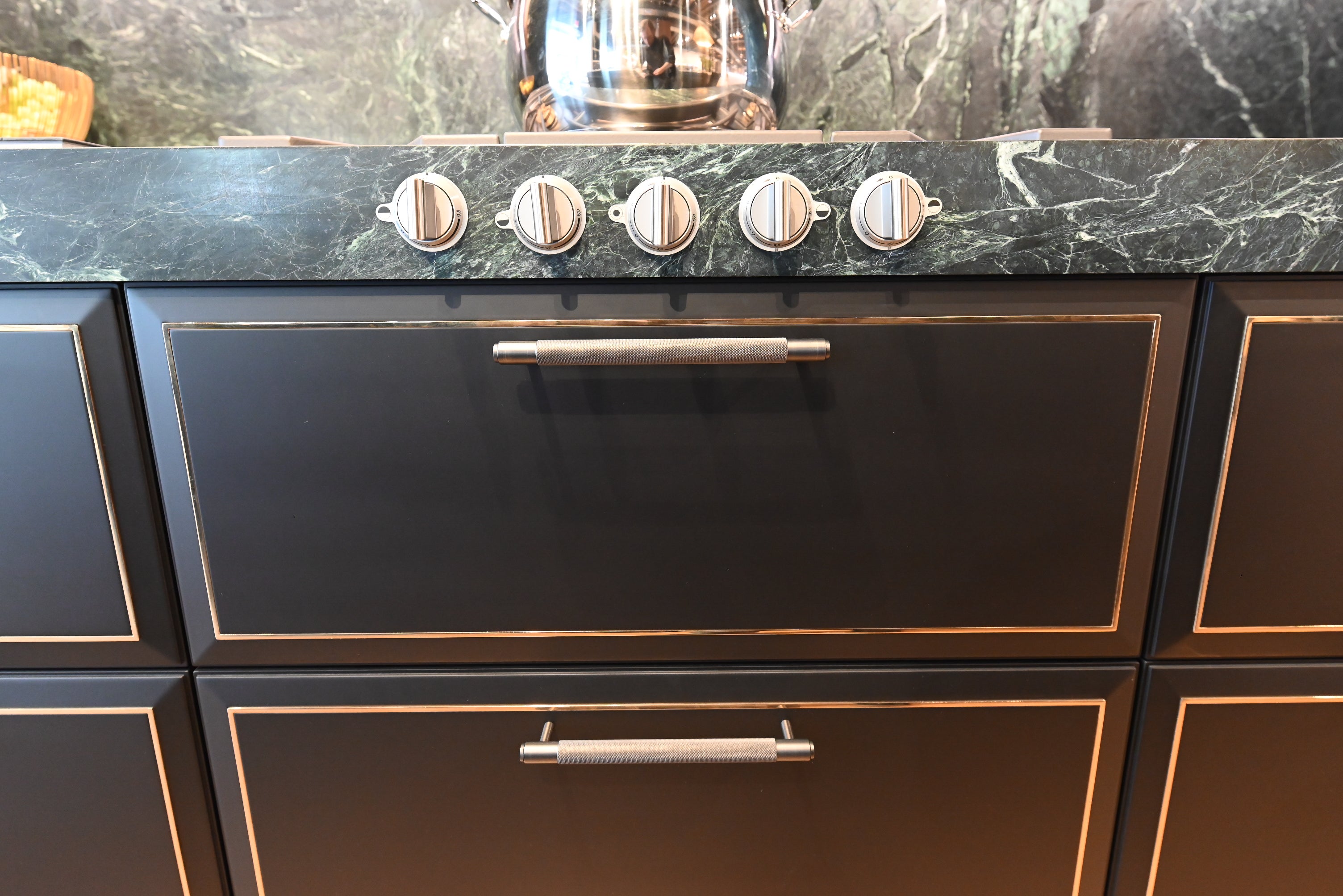 Martini Modern Nero Assoluto Matte Kitchen with Island & Gaggenau Appliances