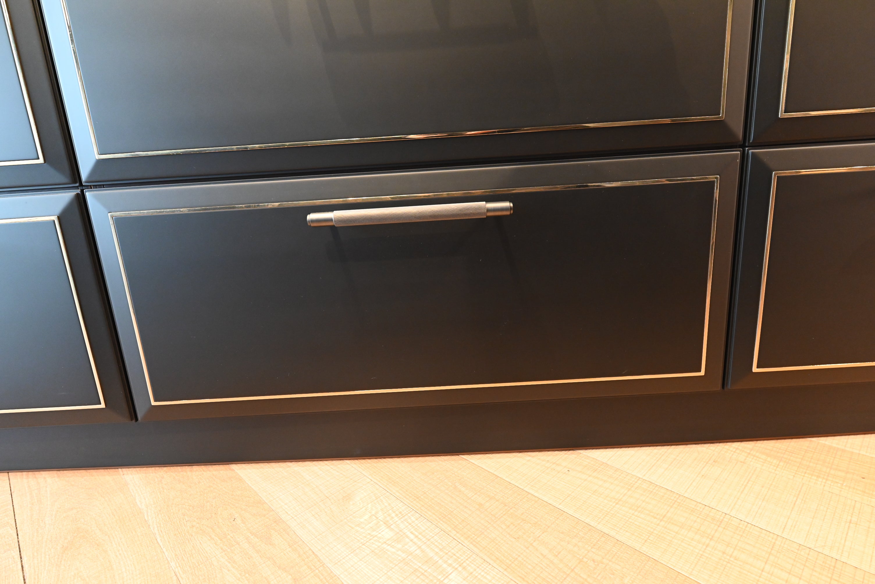 Martini Modern Nero Assoluto Matte Kitchen with Island & Gaggenau Appliances