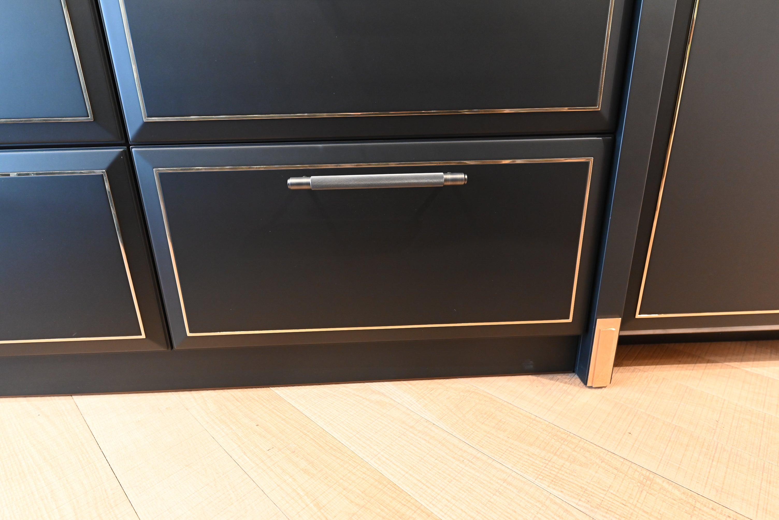 Martini Modern Nero Assoluto Matte Kitchen with Island & Gaggenau Appliances