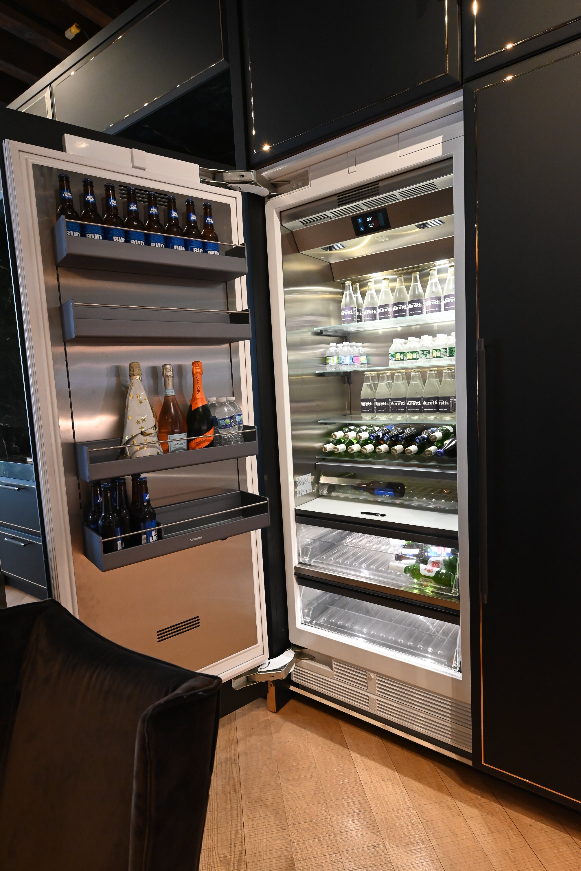 Martini Modern Nero Assoluto Matte Kitchen with Island & Gaggenau Appliances