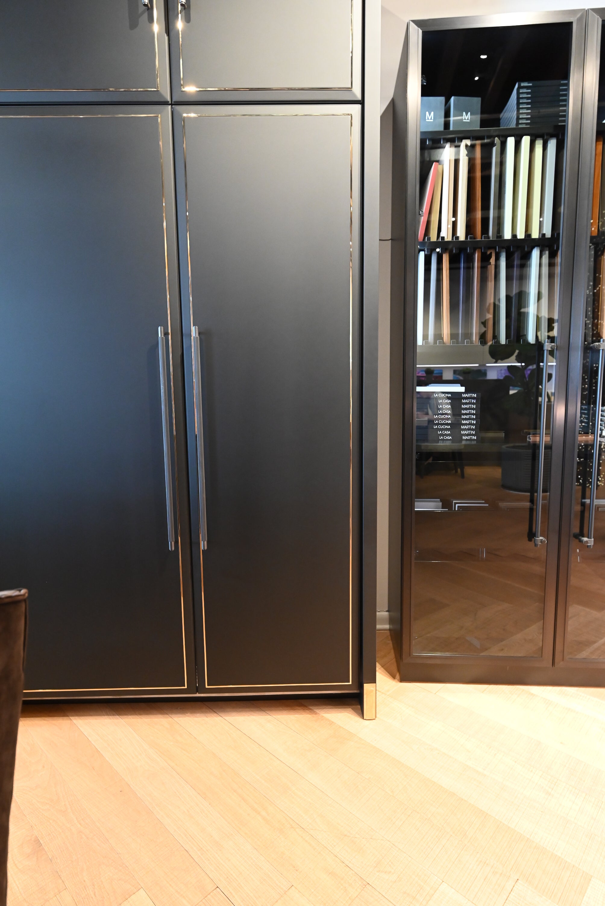 Martini Modern Nero Assoluto Matte Kitchen with Island & Gaggenau Appliances
