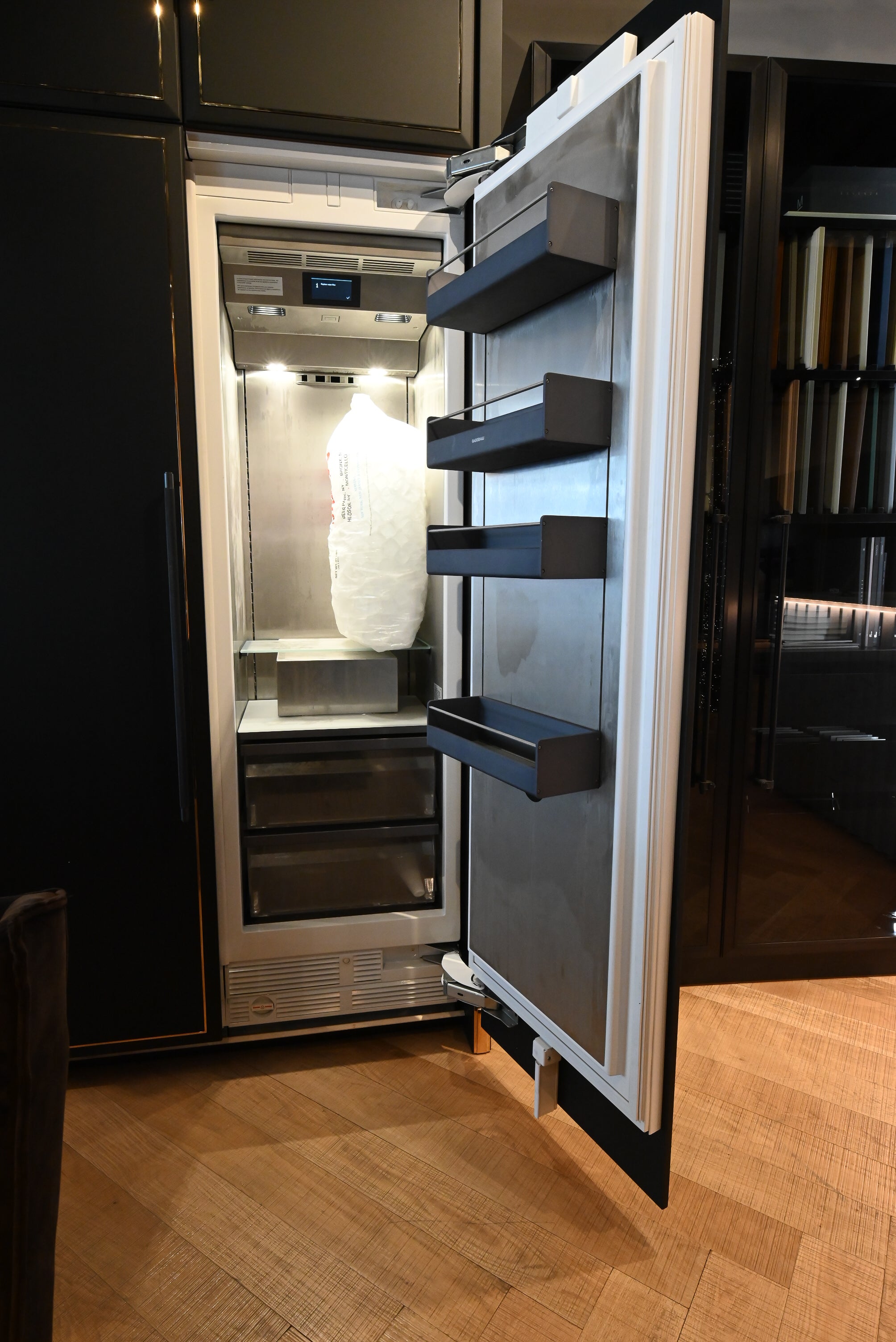 Martini Modern Nero Assoluto Matte Kitchen with Island & Gaggenau Appliances