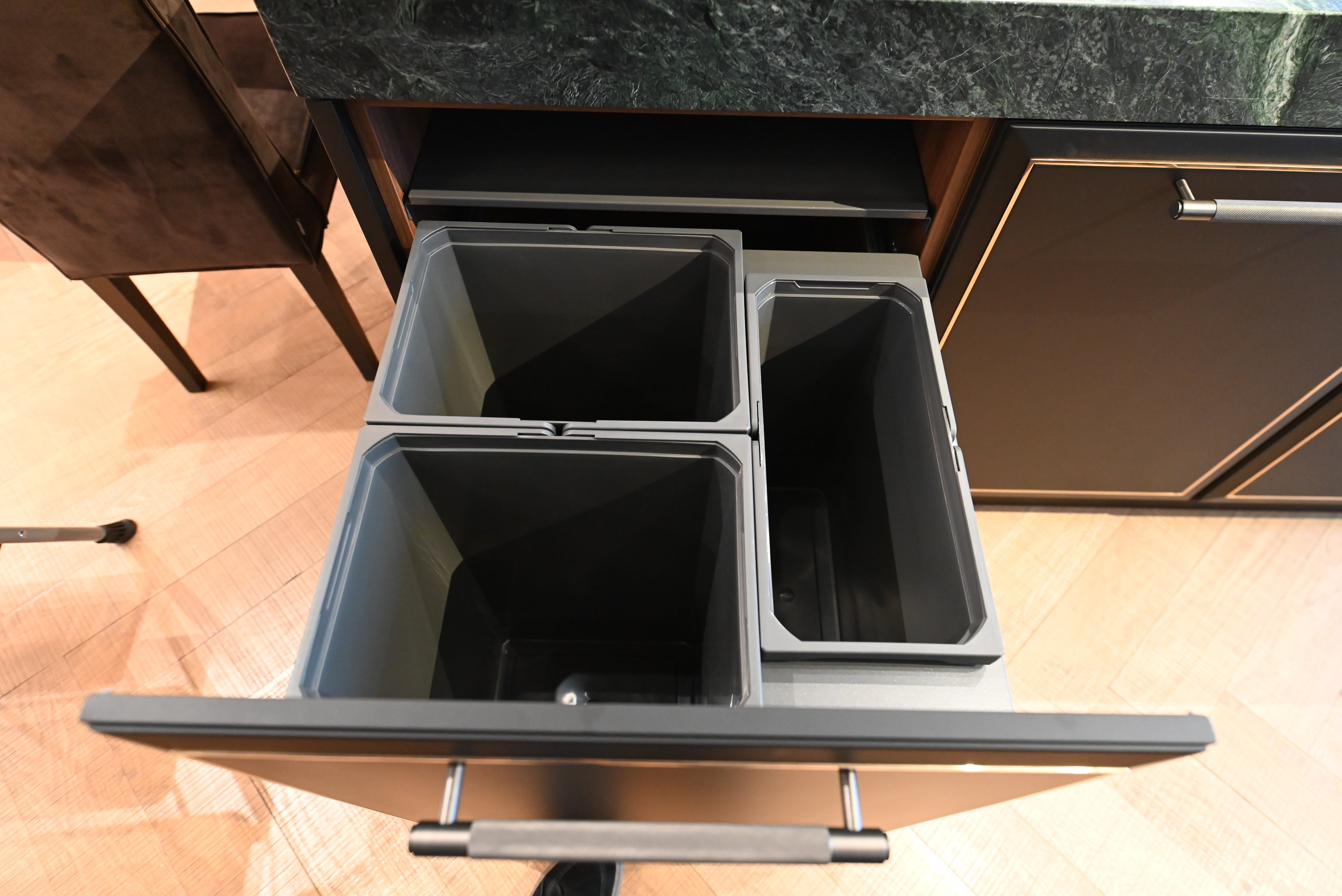 Martini Modern Nero Assoluto Matte Kitchen with Island & Gaggenau Appliances