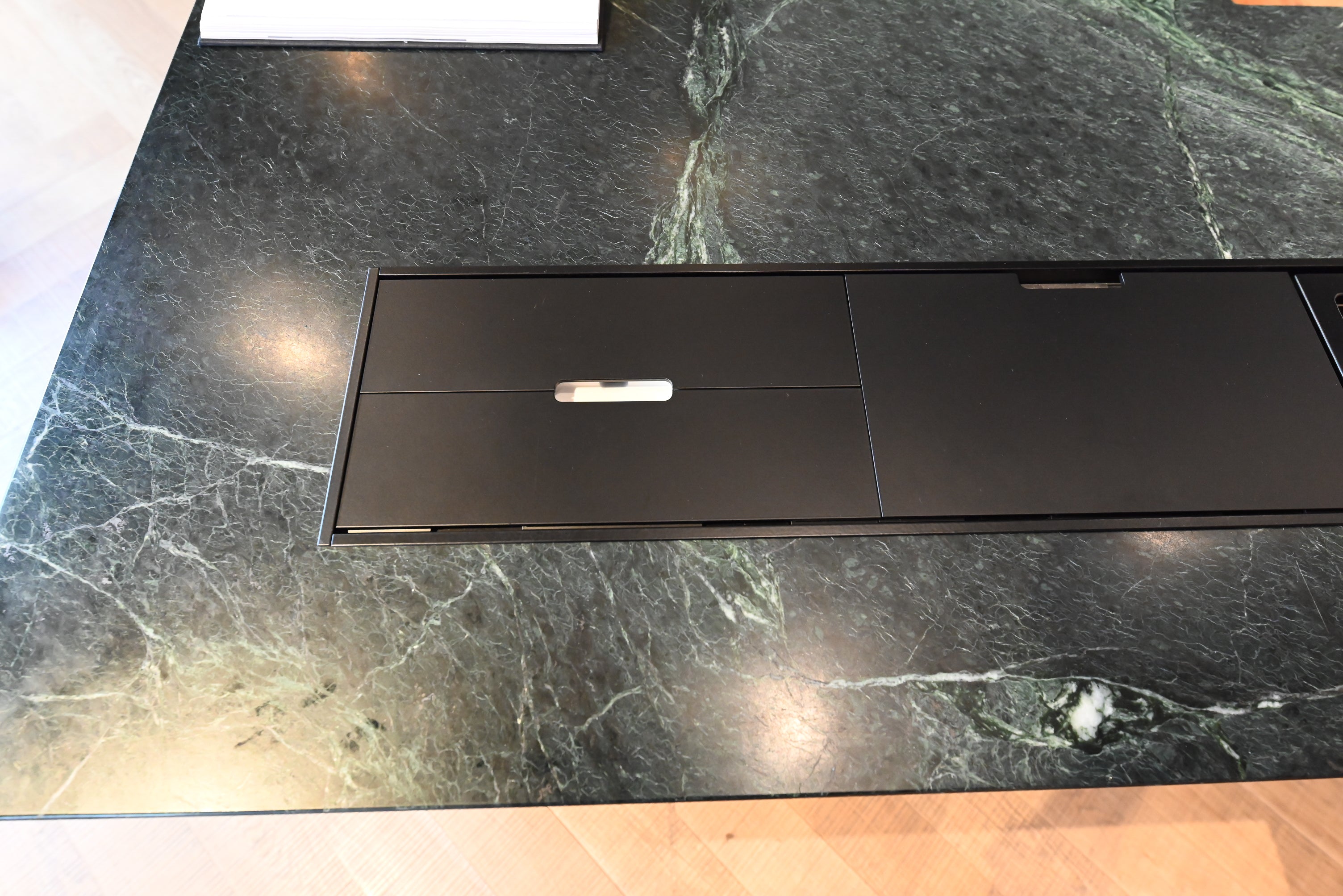 Martini Modern Nero Assoluto Matte Kitchen with Island & Gaggenau Appliances