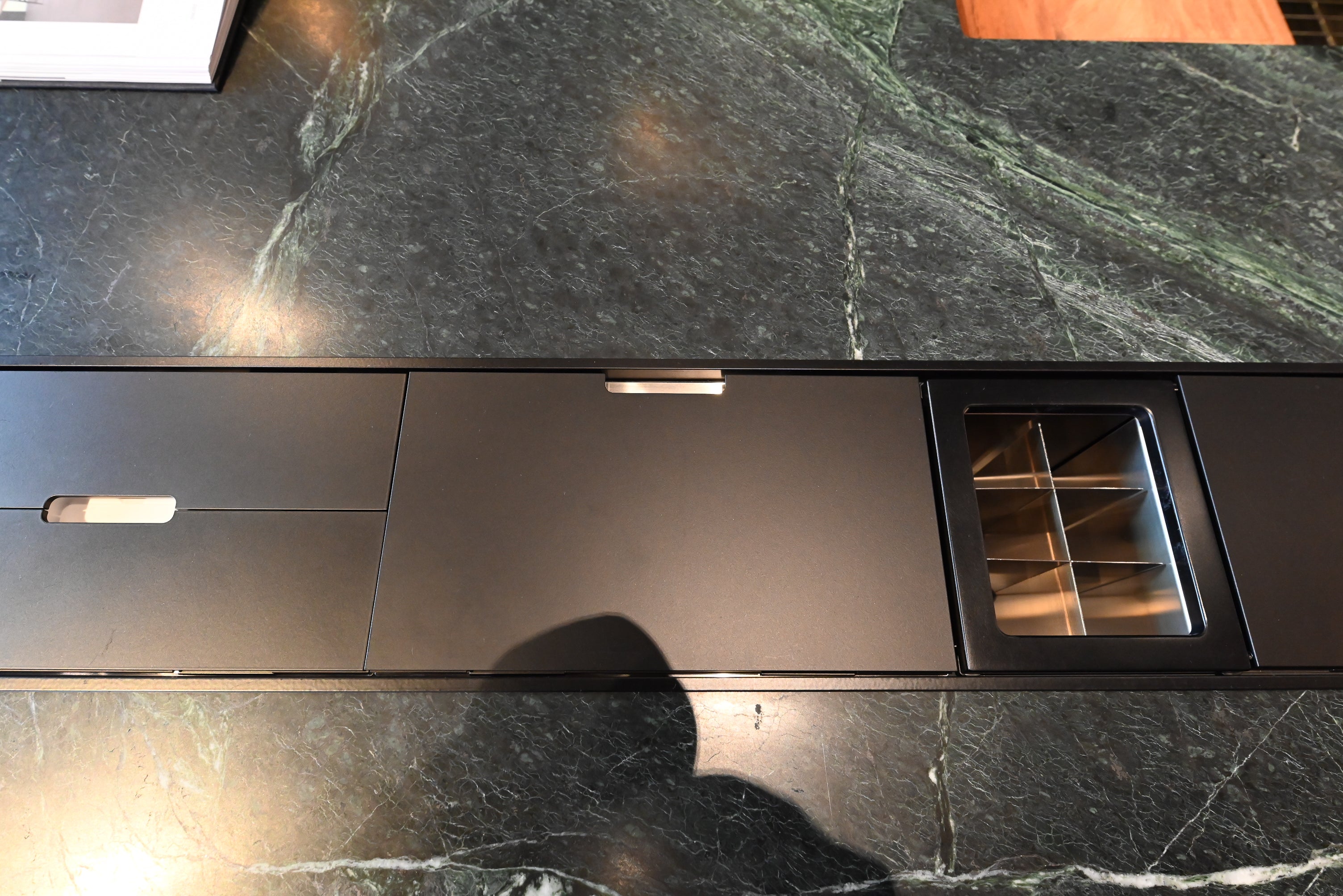 Martini Modern Nero Assoluto Matte Kitchen with Island & Gaggenau Appliances