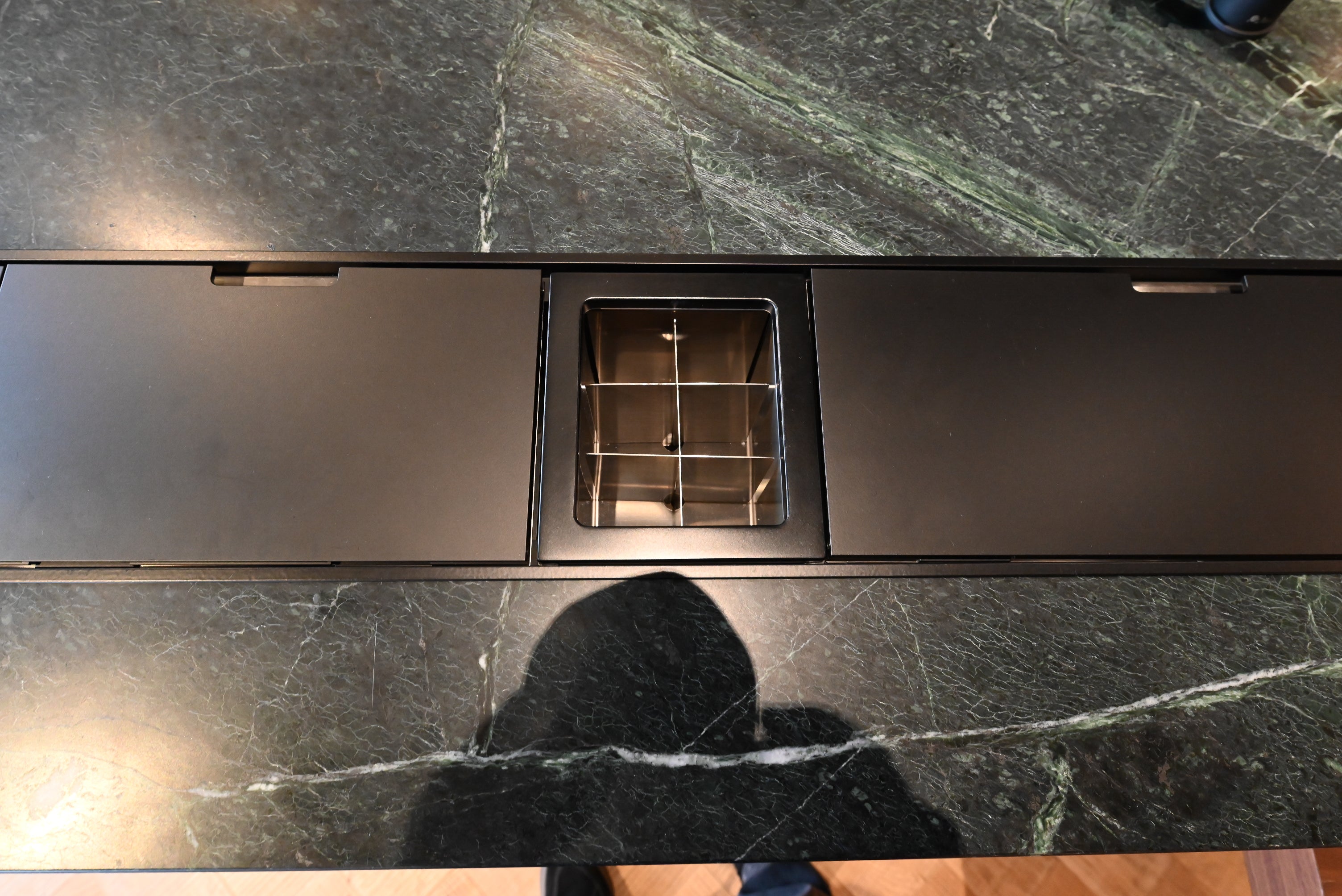 Martini Modern Nero Assoluto Matte Kitchen with Island & Gaggenau Appliances