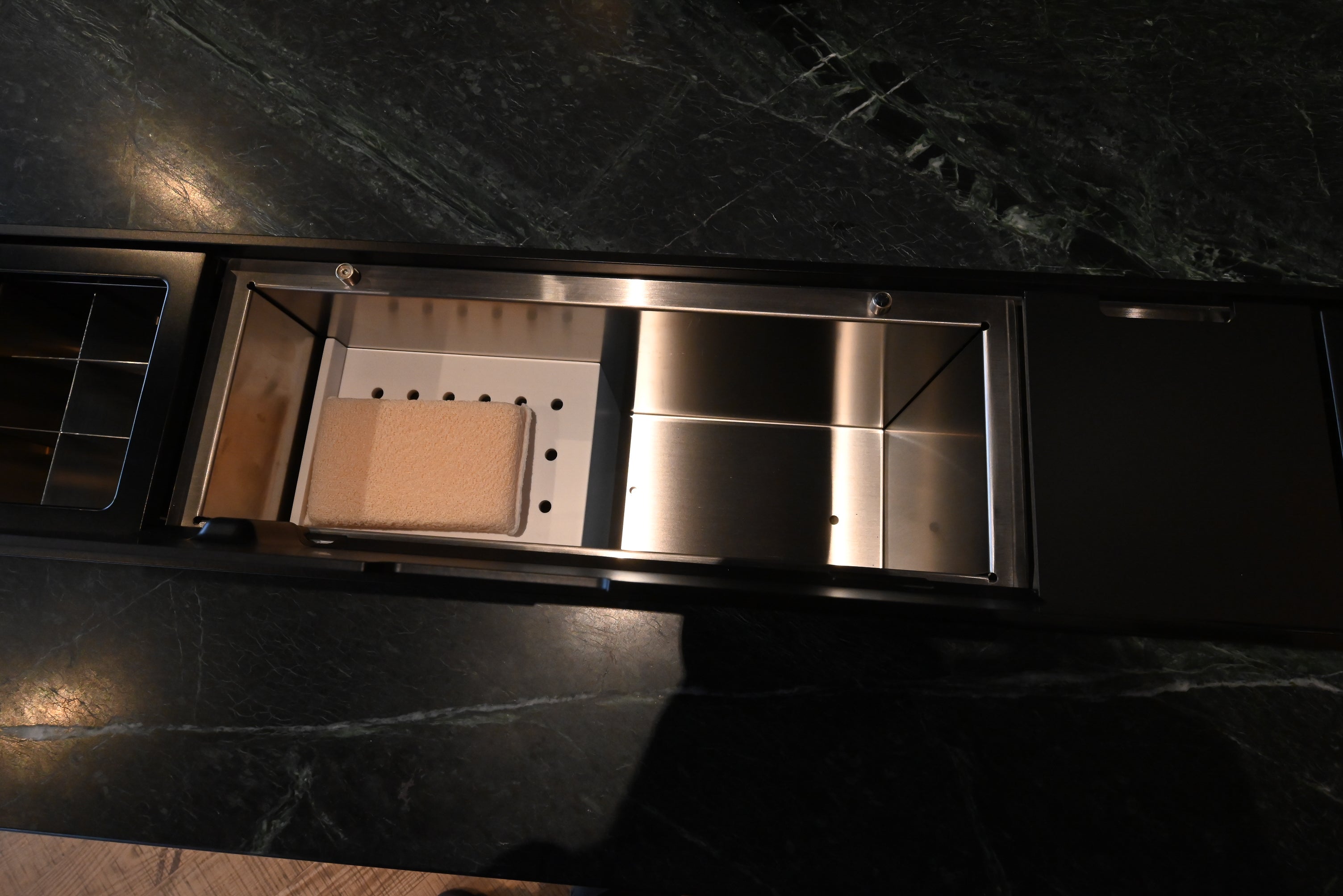 Martini Modern Nero Assoluto Matte Kitchen with Island & Gaggenau Appliances