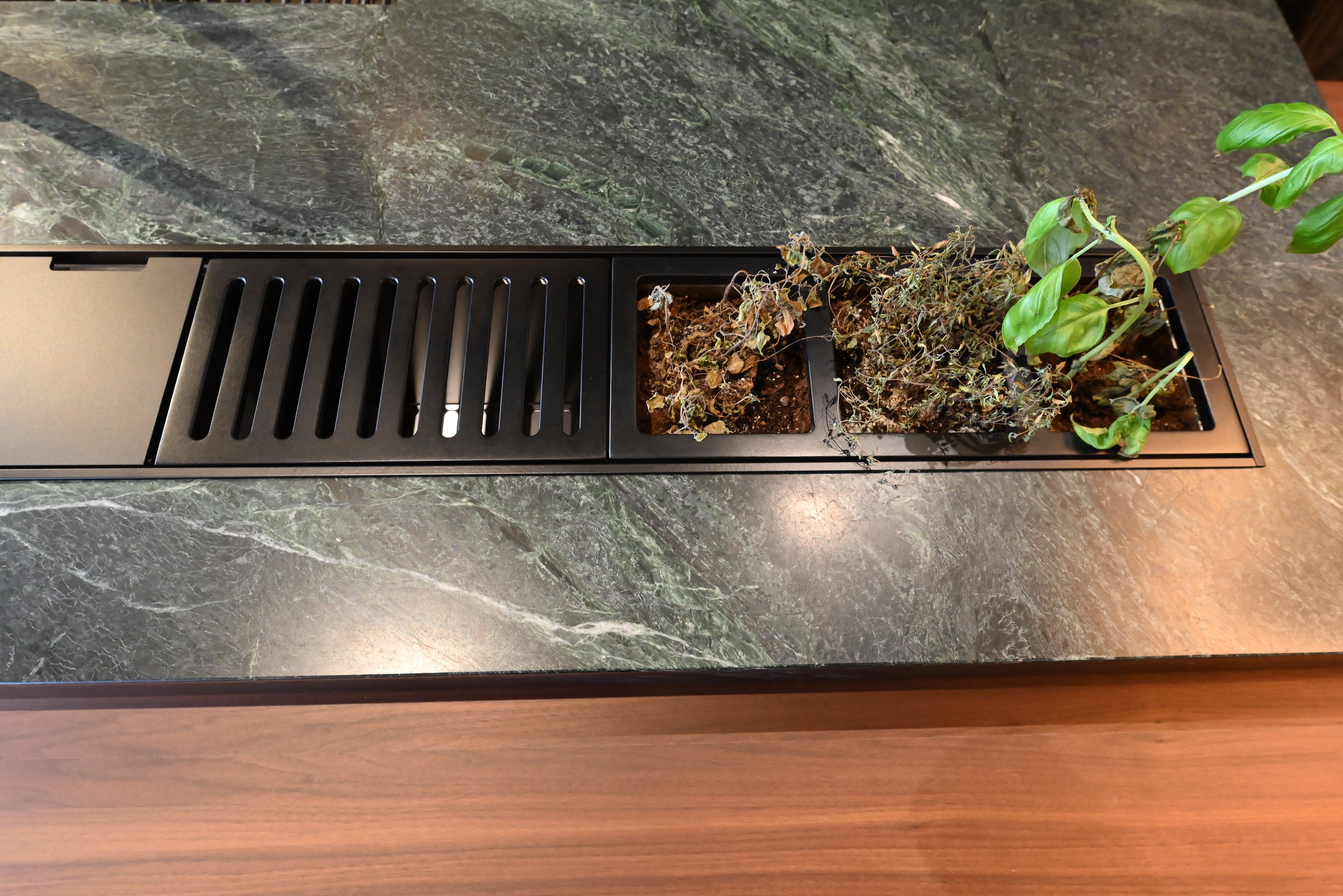 Martini Modern Nero Assoluto Matte Kitchen with Island & Gaggenau Appliances