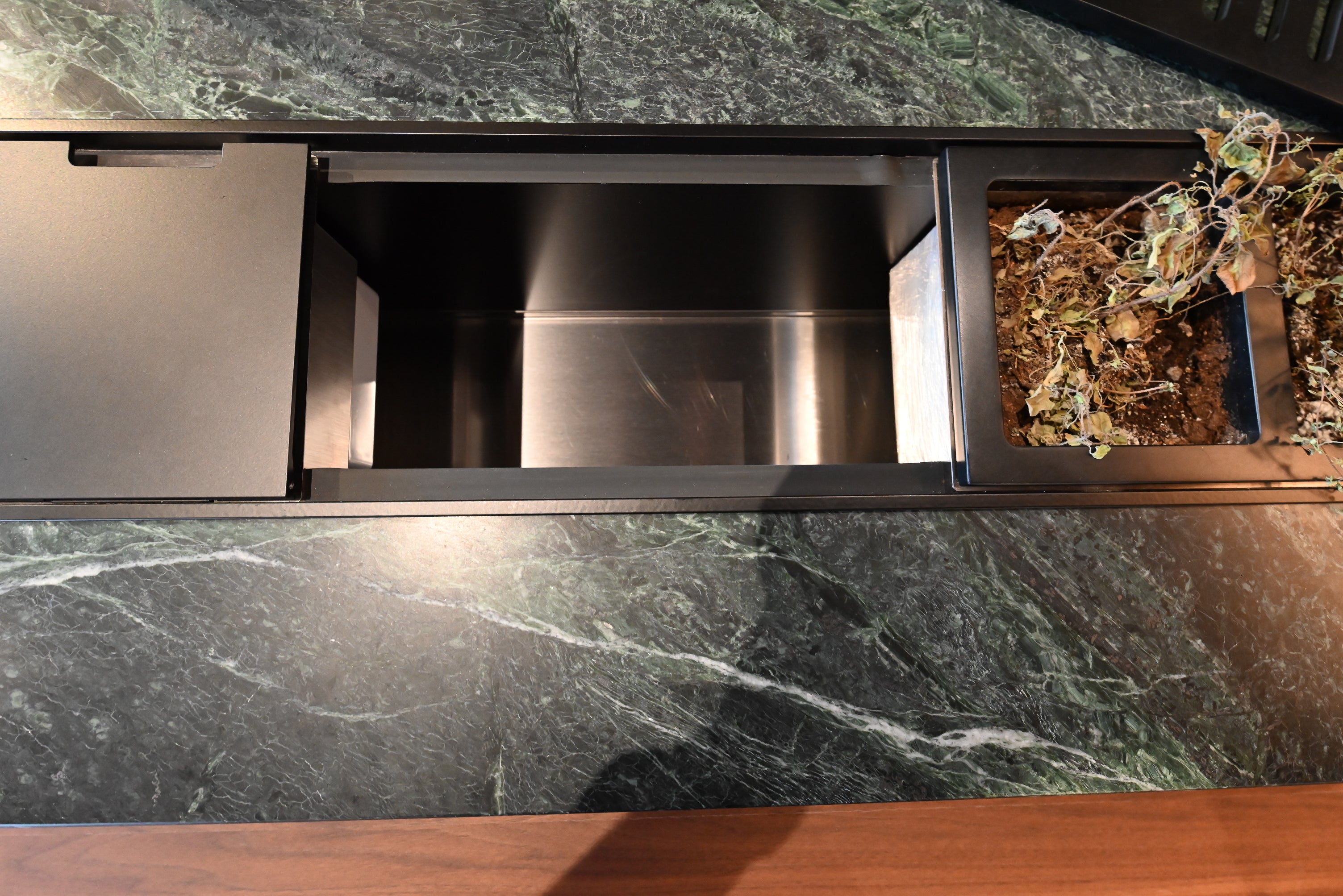 Martini Modern Nero Assoluto Matte Kitchen with Island & Gaggenau Appliances